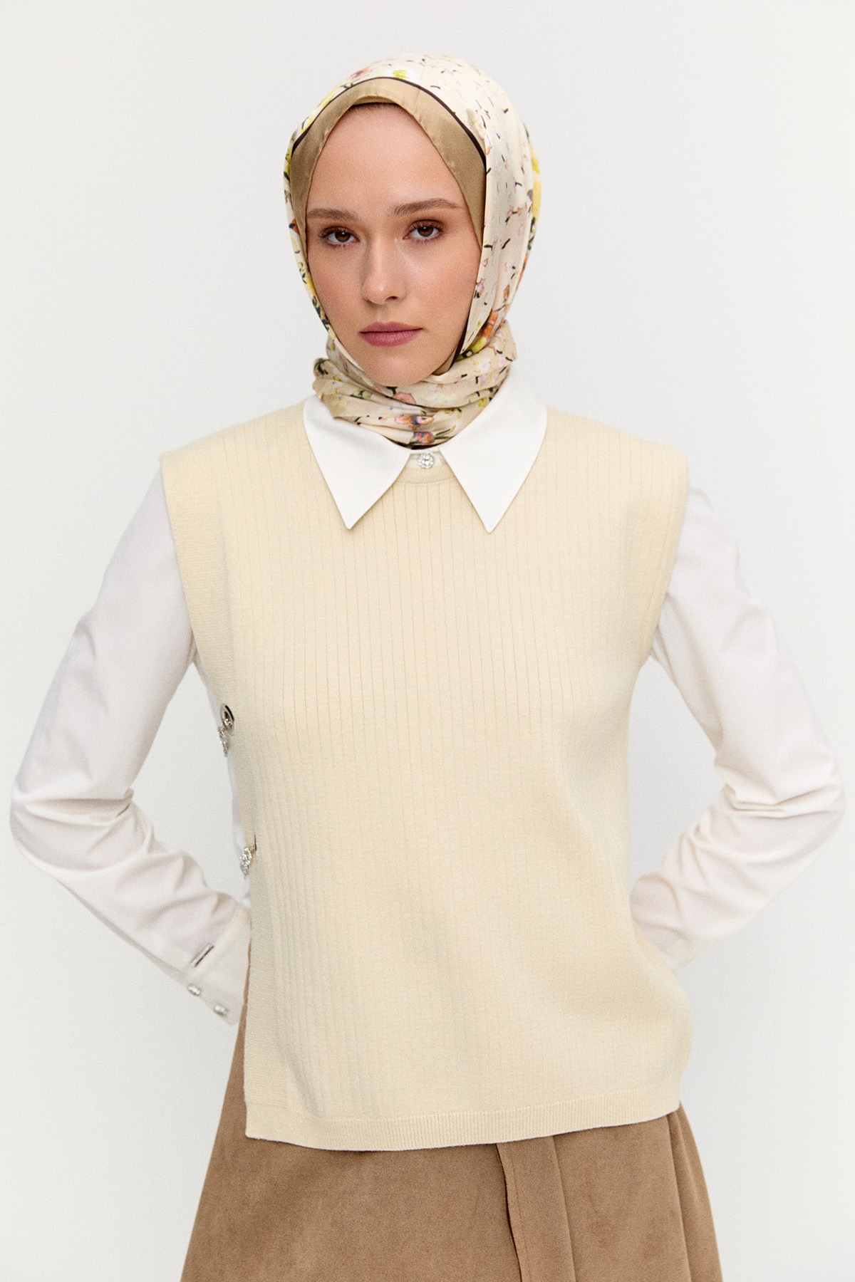 Zincir Detaylı Triko Bluz, Tesettür Giyim