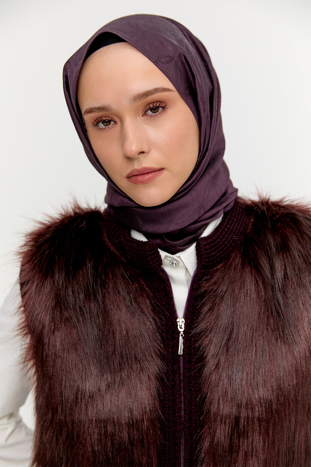 Suni Kürklü Örme Yelek, Tesettür Giyim