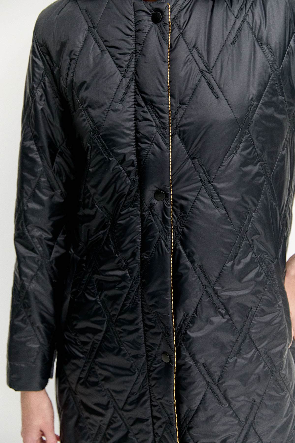 Baklava Desenli Kapitone Kaban, Tesettür Giyim