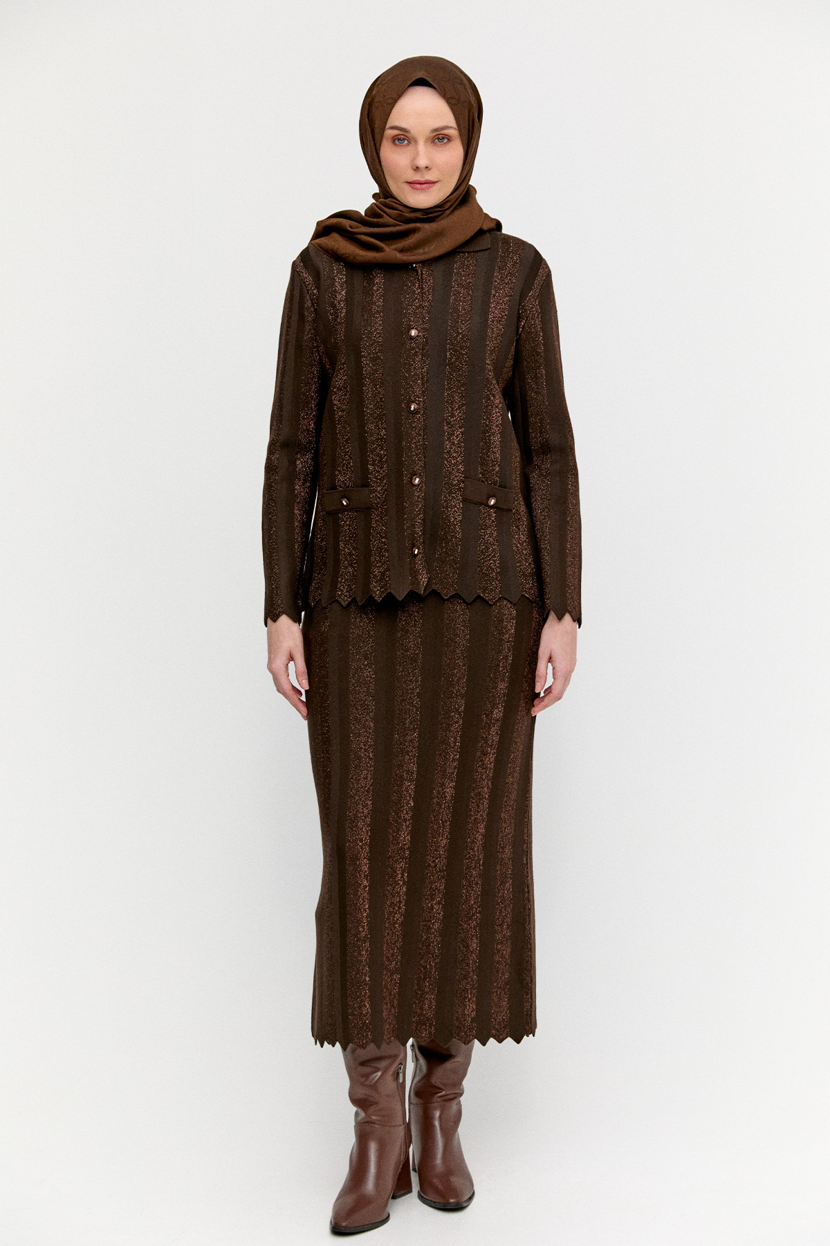 Simli Triko Ceket, Tesettür Giyim