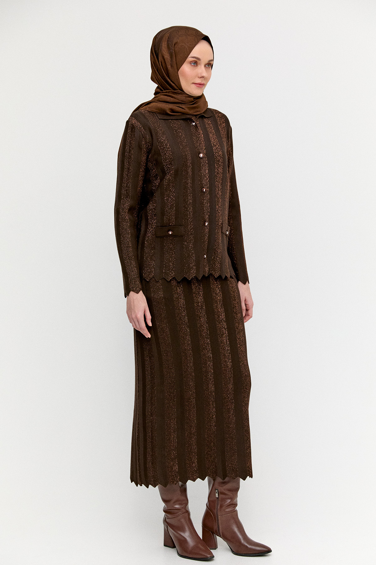 Simli Triko Ceket, Tesettür Giyim