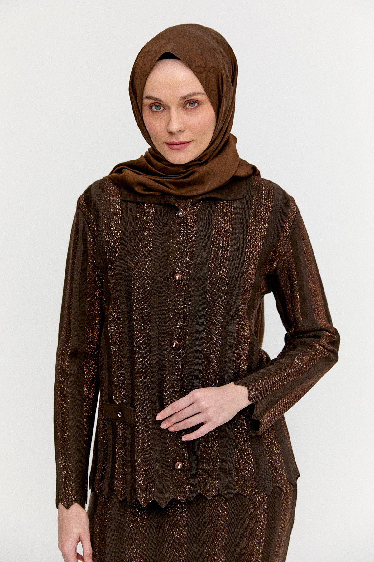 Simli Triko Ceket, Tesettür Giyim