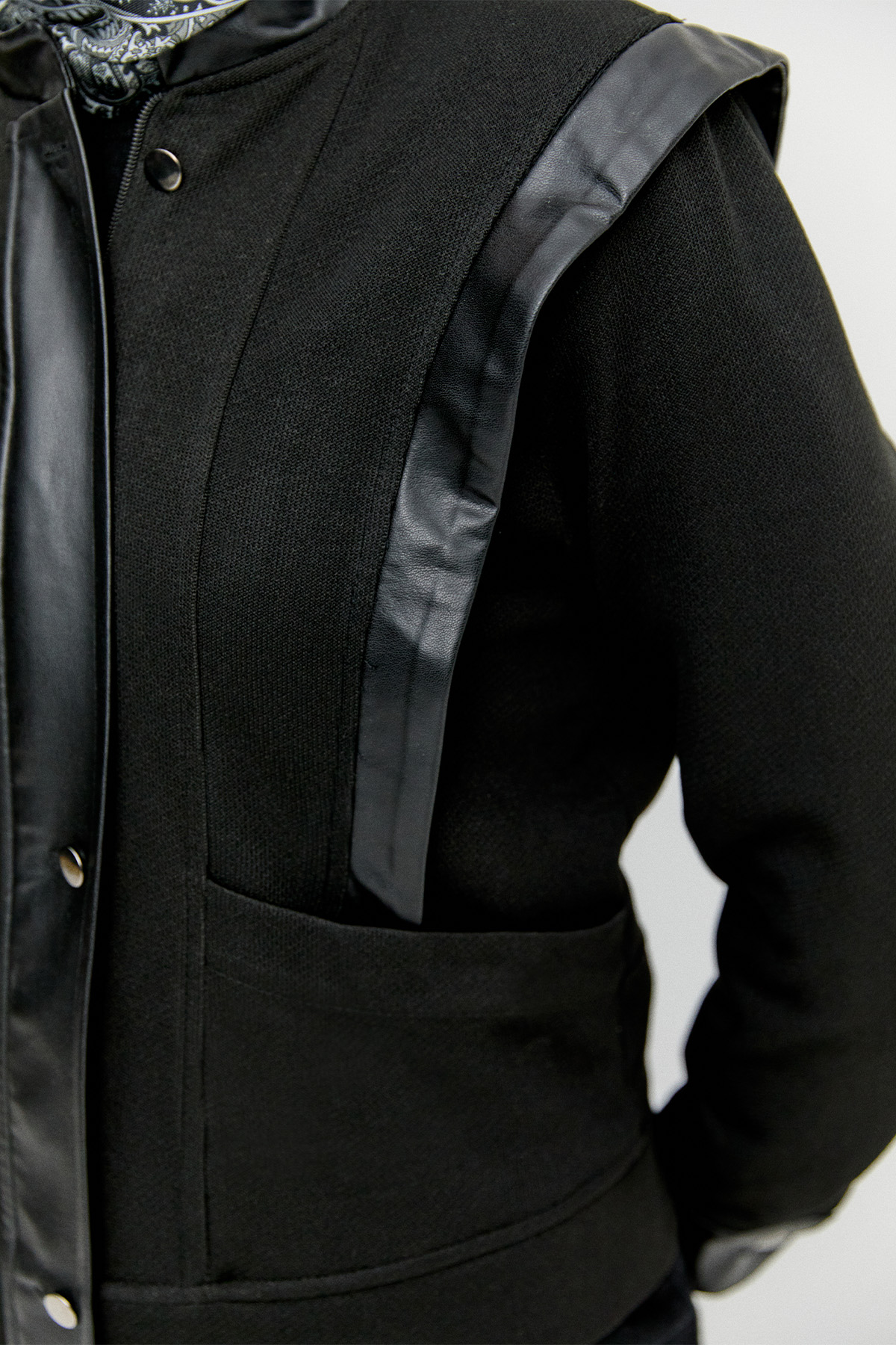 Yüksek Yakalı Örme Ceket, Tesettür Giyim