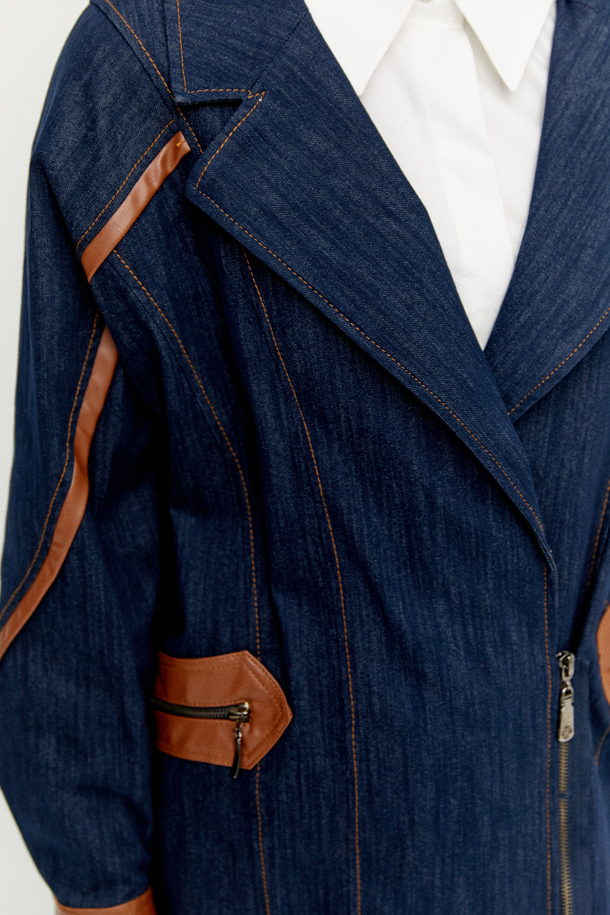 Kruvaze Oversize Denim Ceket