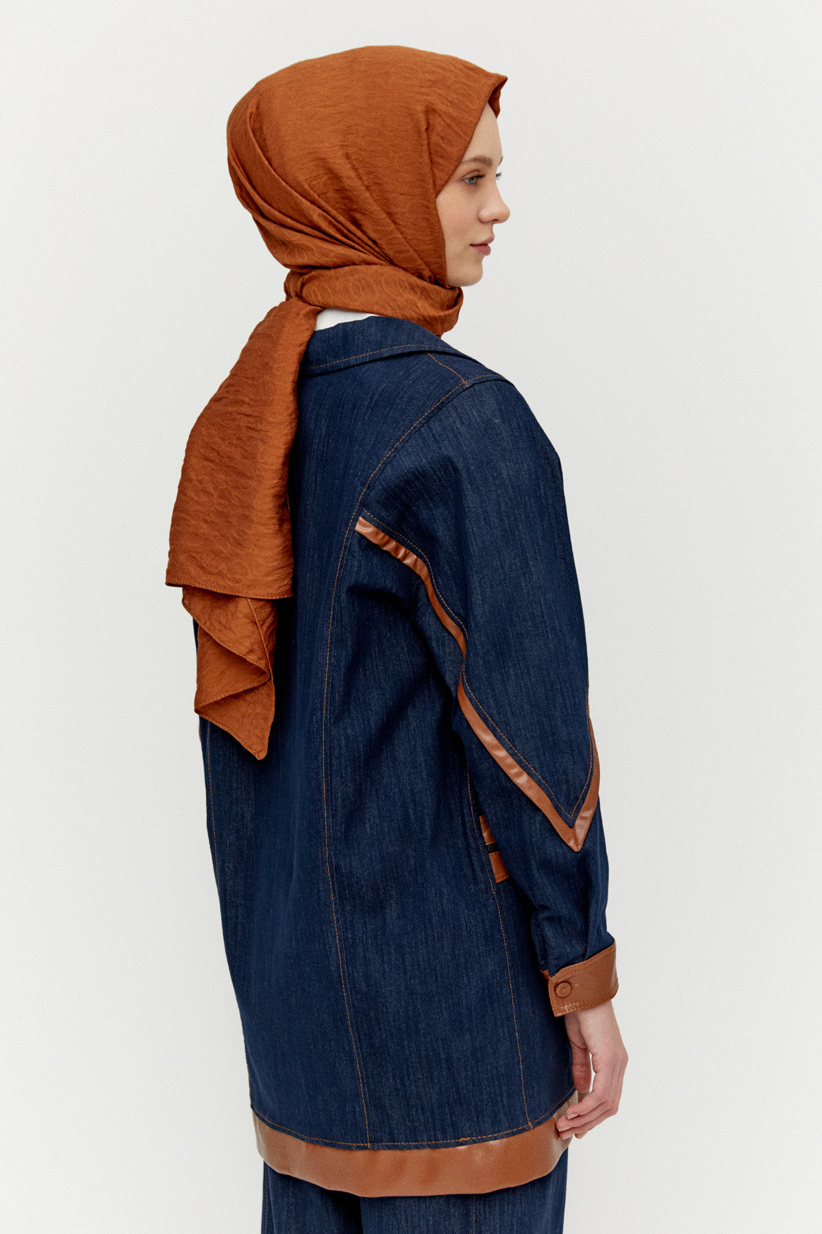 Kruvaze Oversize Denim Ceket