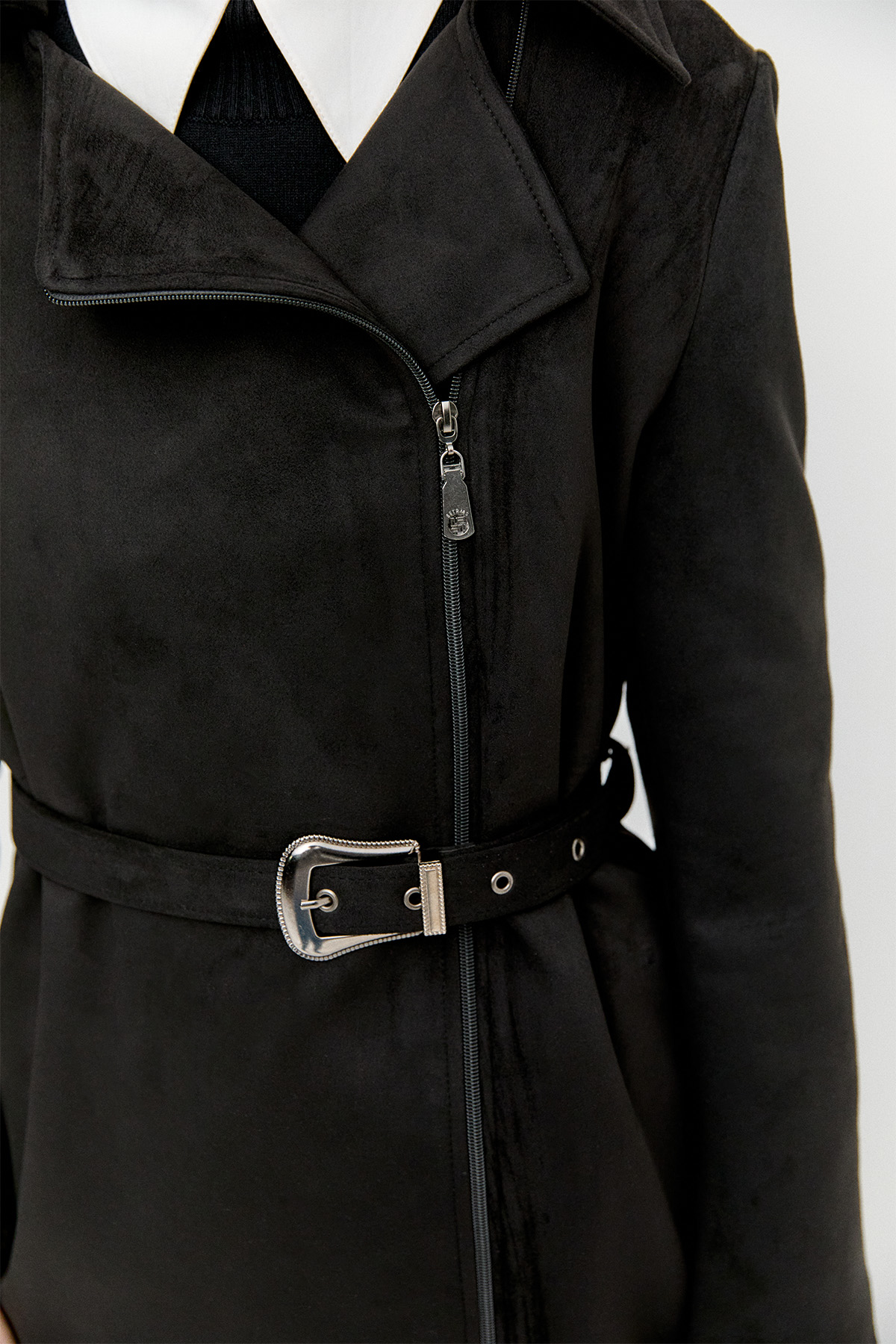 Kruvaze Süet Görünümlü Ceket, Tesettür Giyim