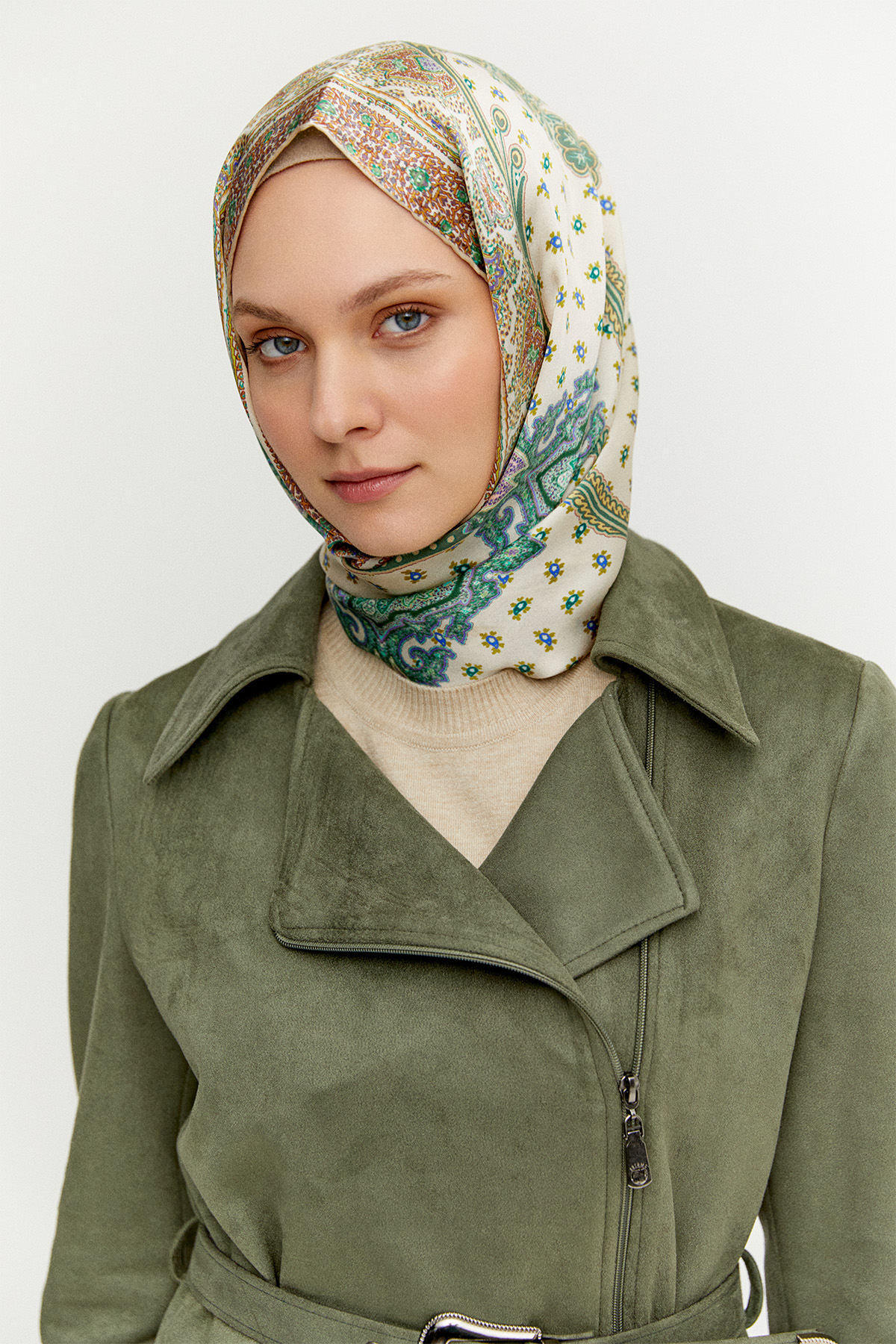 Kruvaze Süet Görünümlü Ceket, Tesettür Giyim