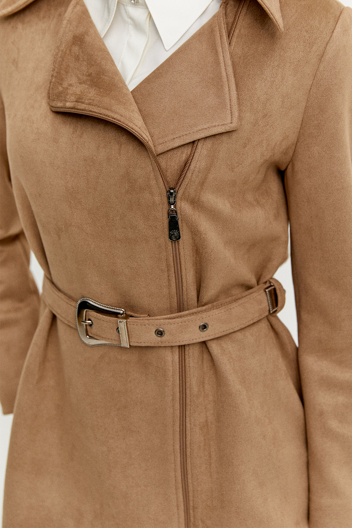 Kruvaze Süet Görünümlü Ceket, Tesettür Giyim