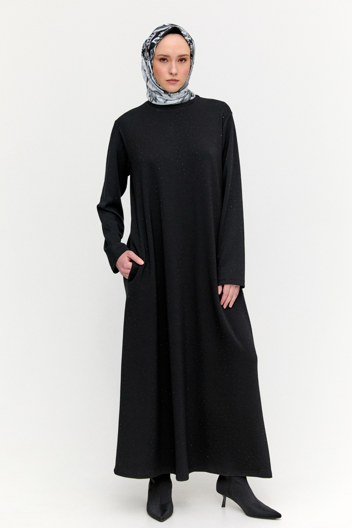 Taş Detaylı Modal Elbise, Tesettür Giyim