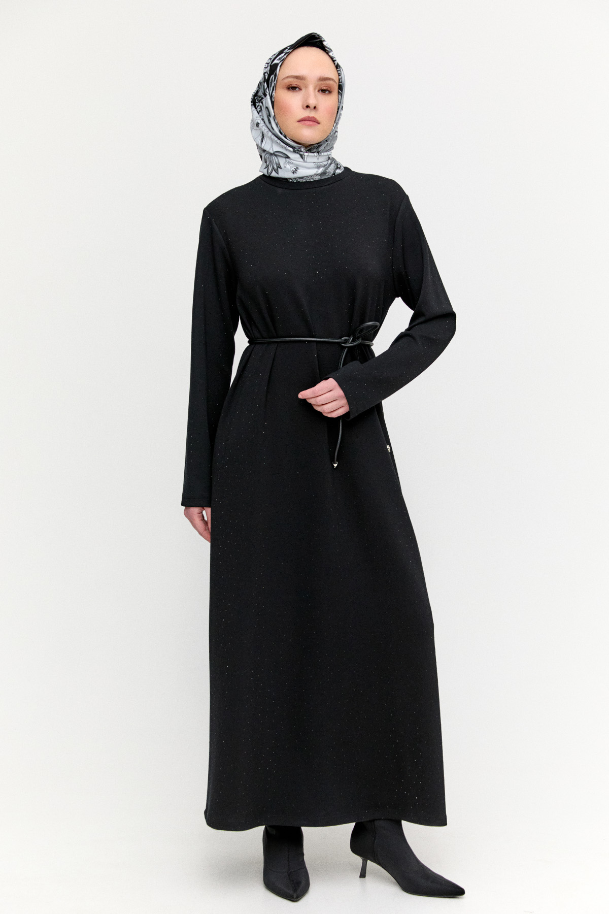 Taş Detaylı Modal Elbise, Tesettür Giyim