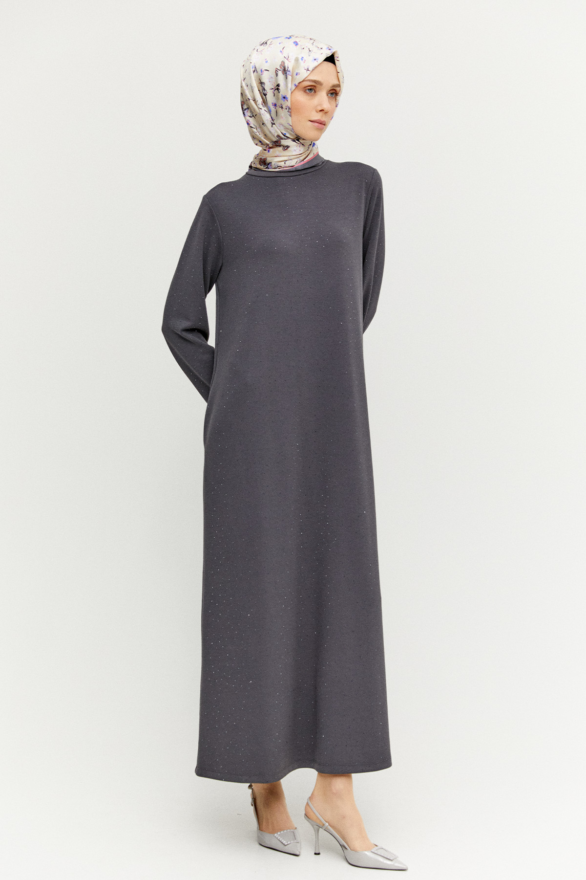 Taş Detaylı Modal Elbise, Tesettür Giyim