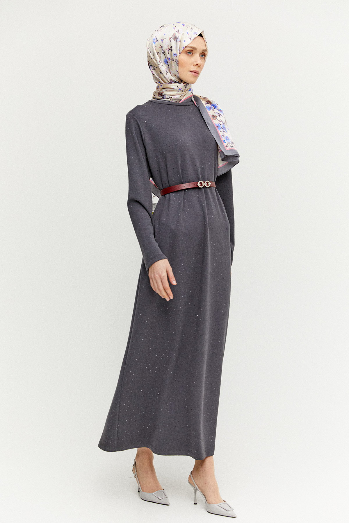 Taş Detaylı Modal Elbise, Tesettür Giyim