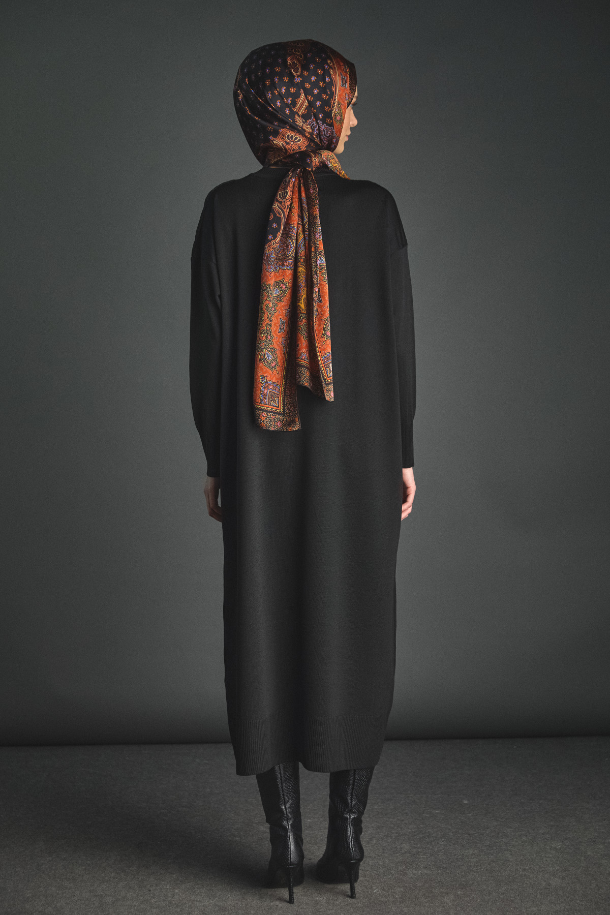 Leopar Desenli Triko Elbise