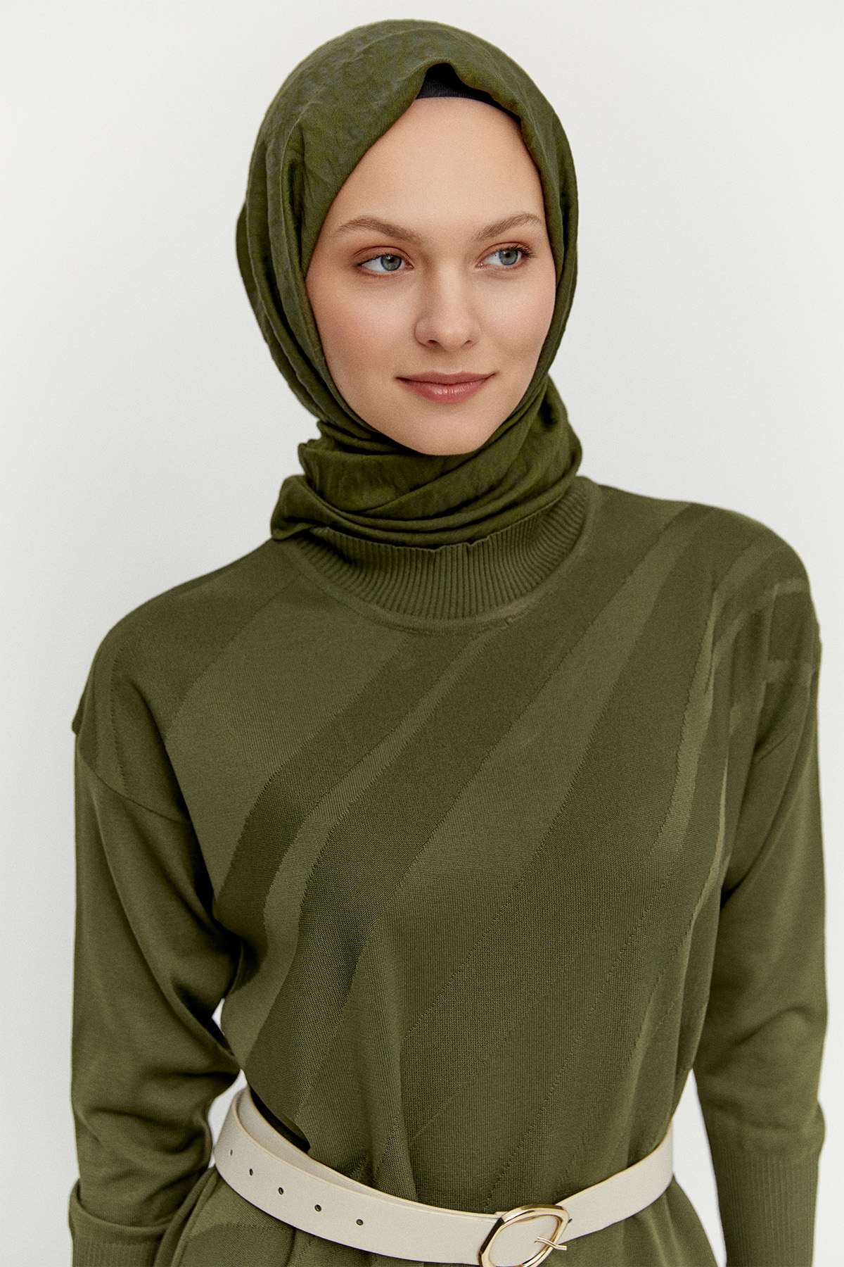 Desenli Triko Elbise