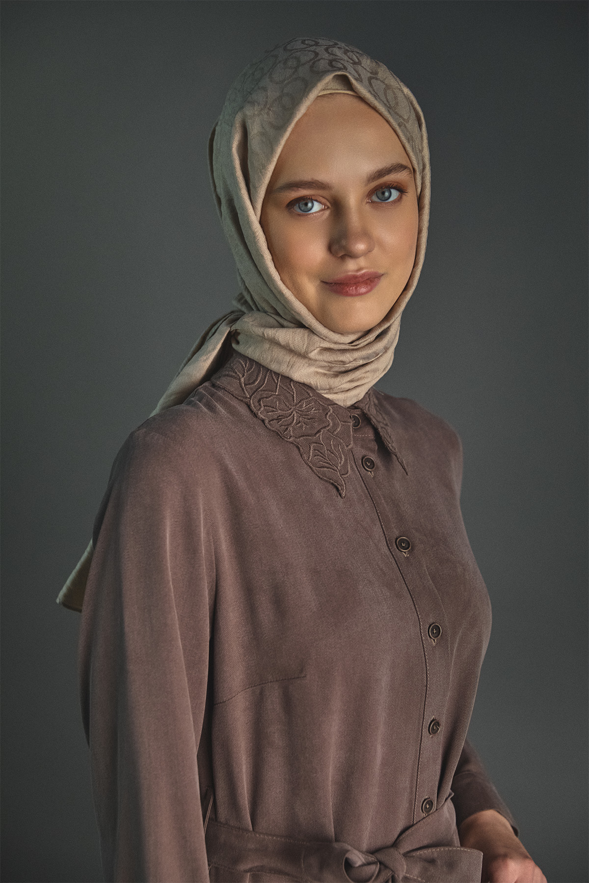 Kuşaklı Lyocell Elbise