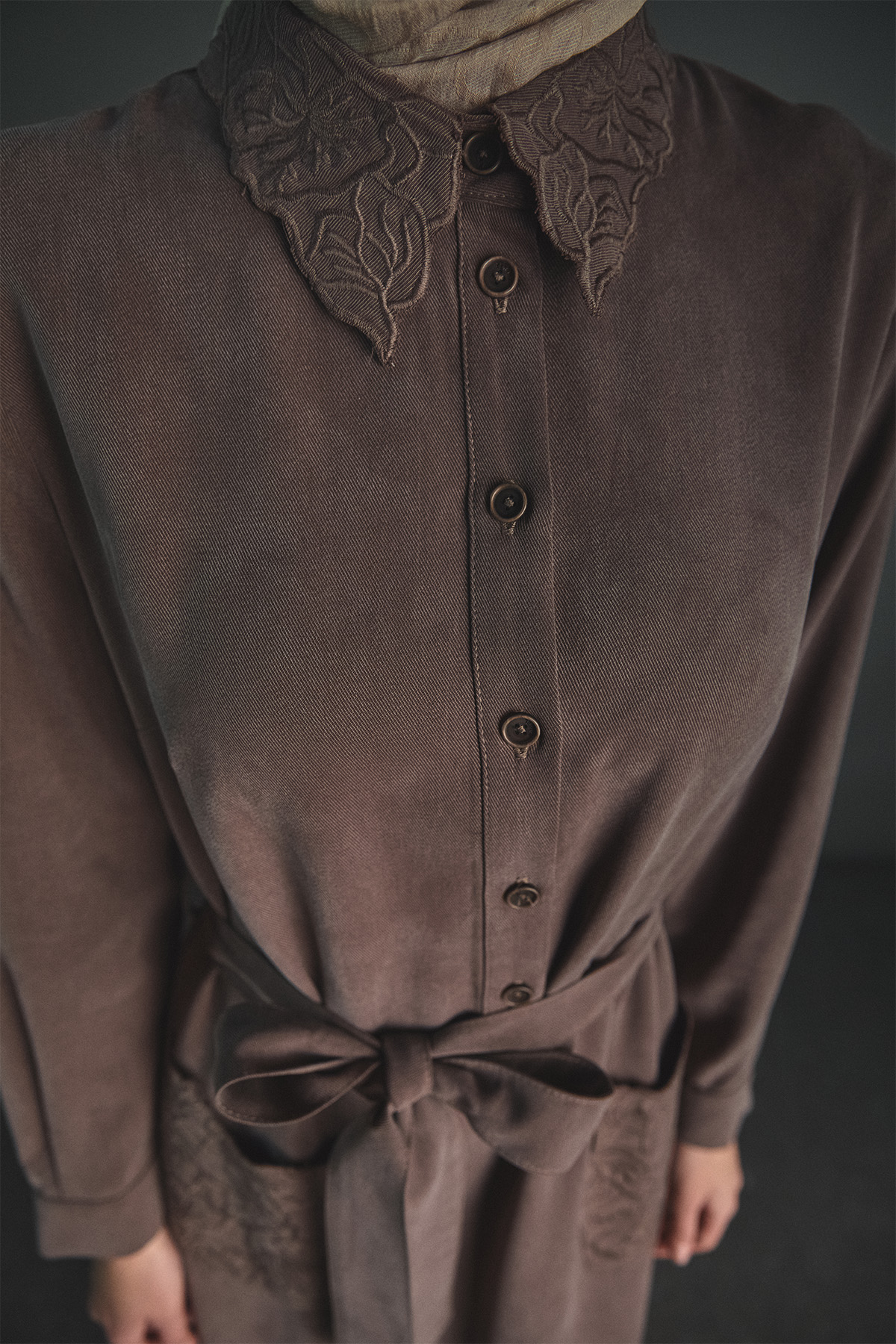 Kuşaklı Lyocell Elbise