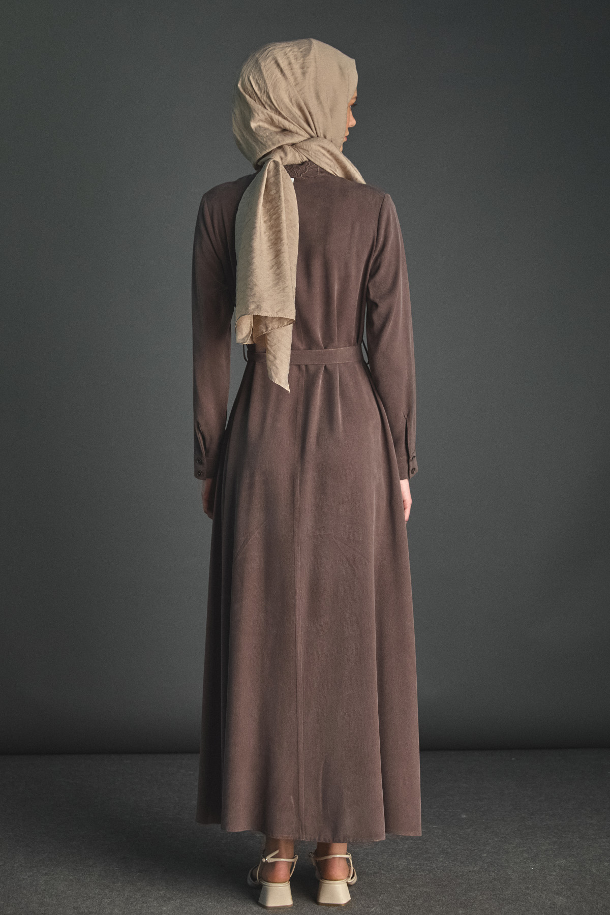 Kuşaklı Lyocell Elbise