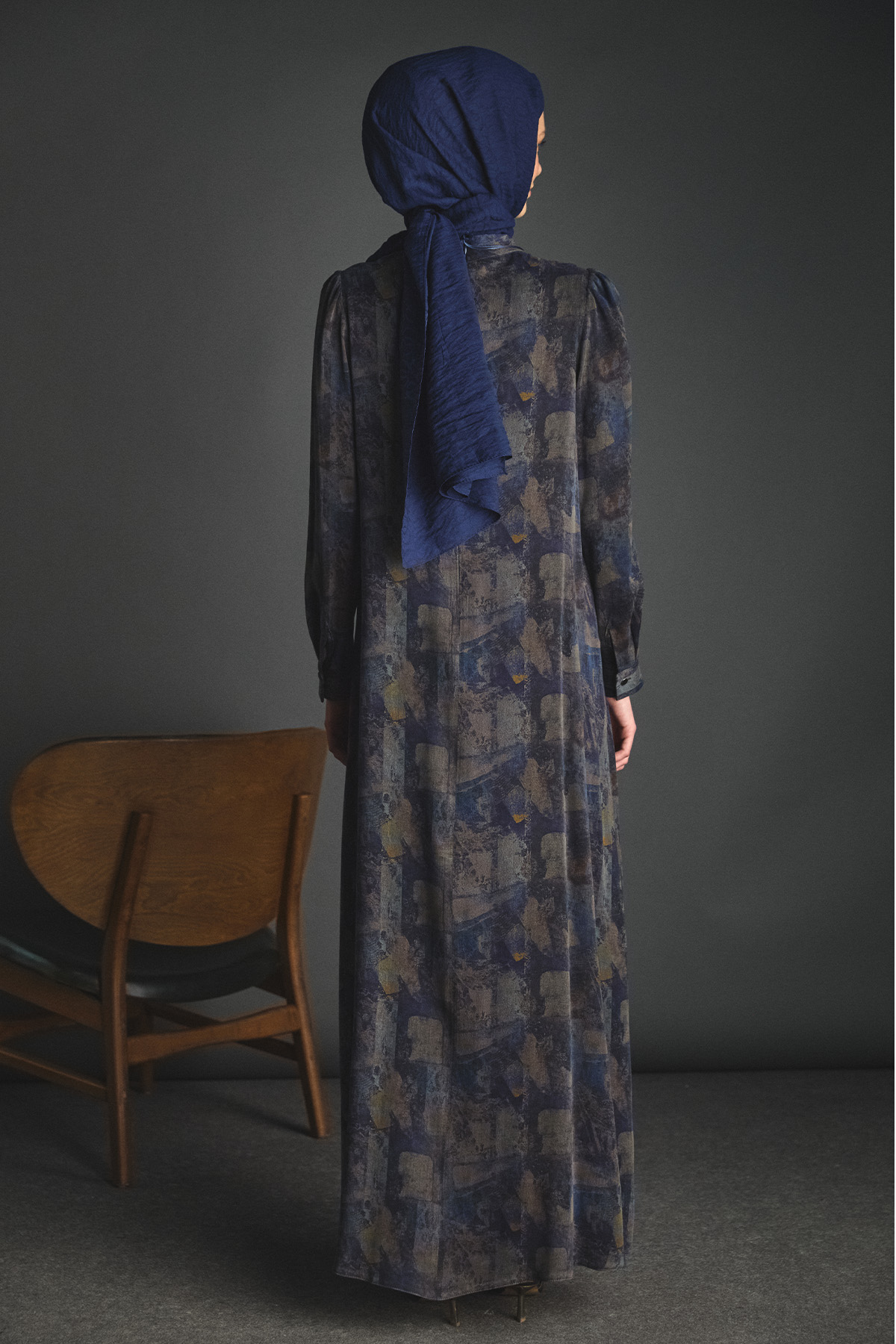 Etnik Desenli Büzgü Elbise