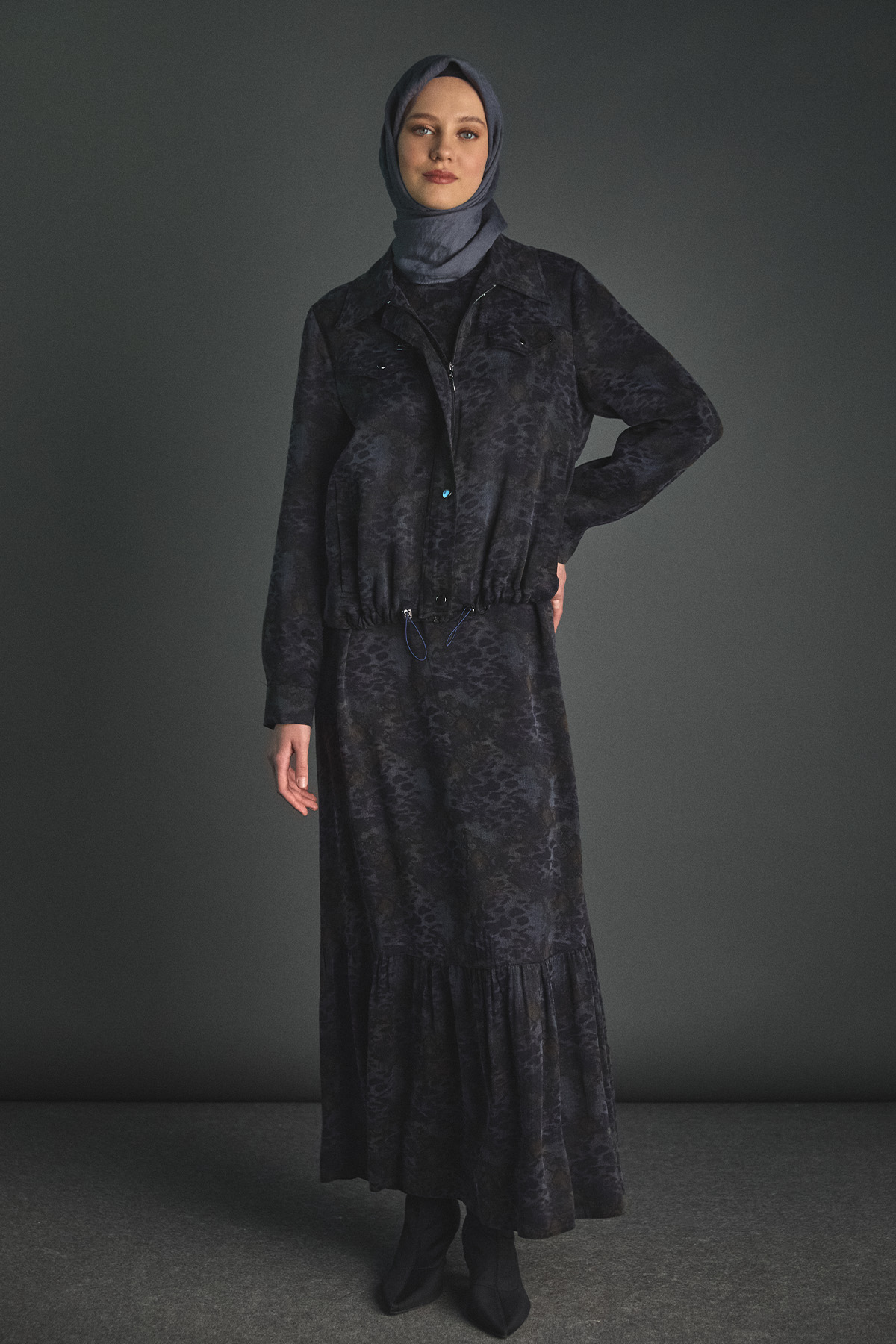 Desenli Lyocell İkili Takım