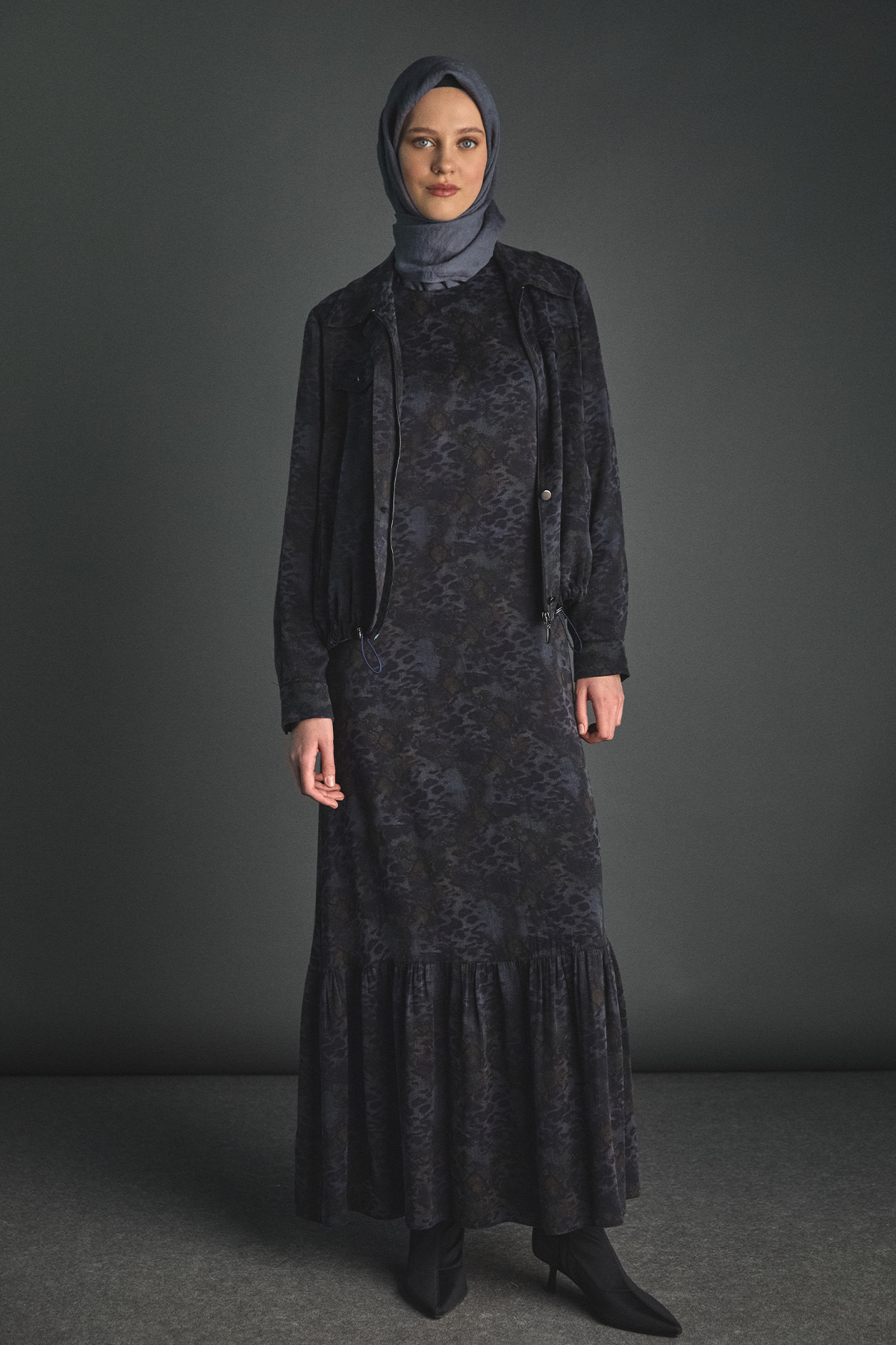 Desenli Lyocell İkili Takım