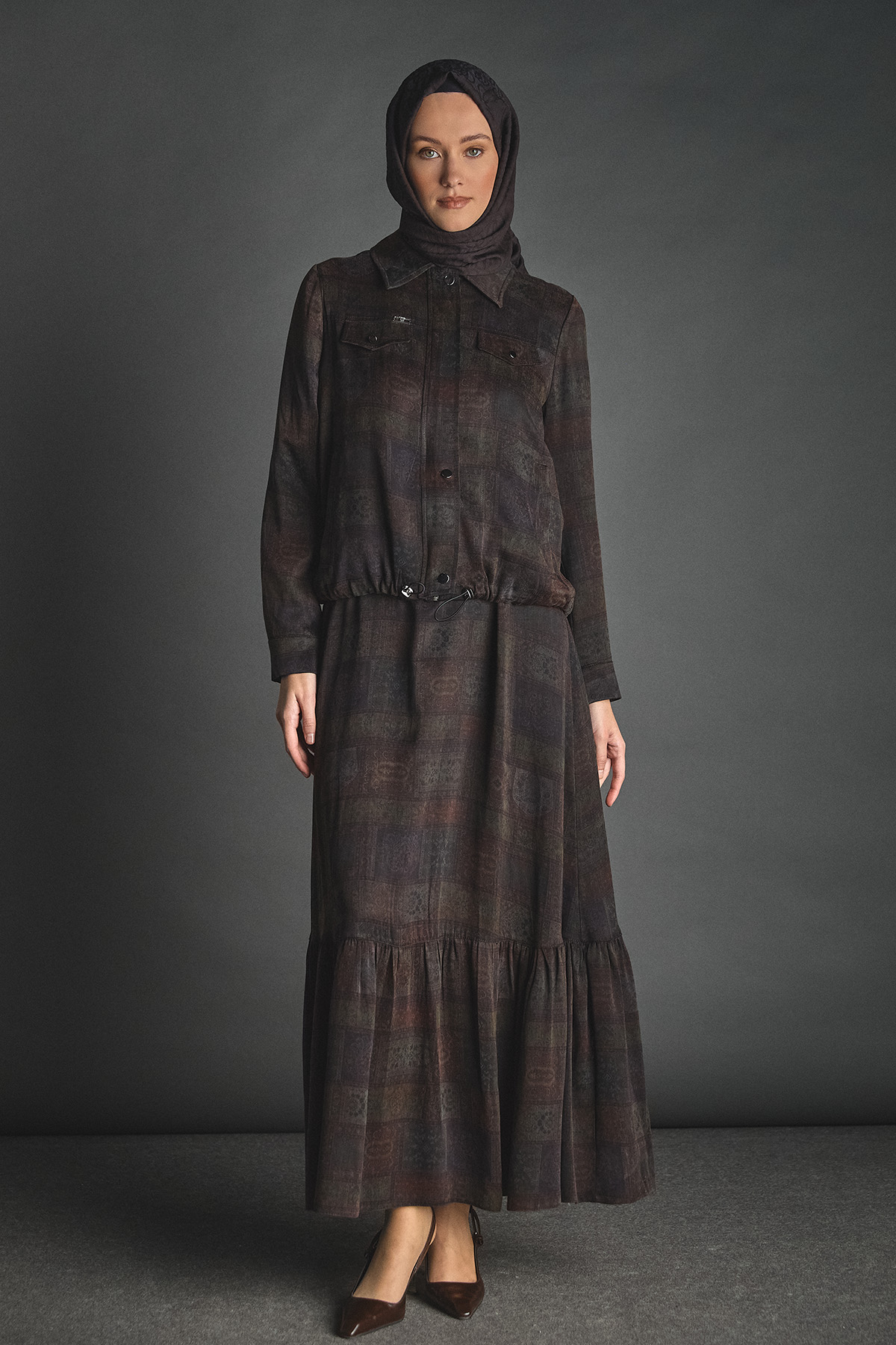 Desenli Lyocell İkili Takım