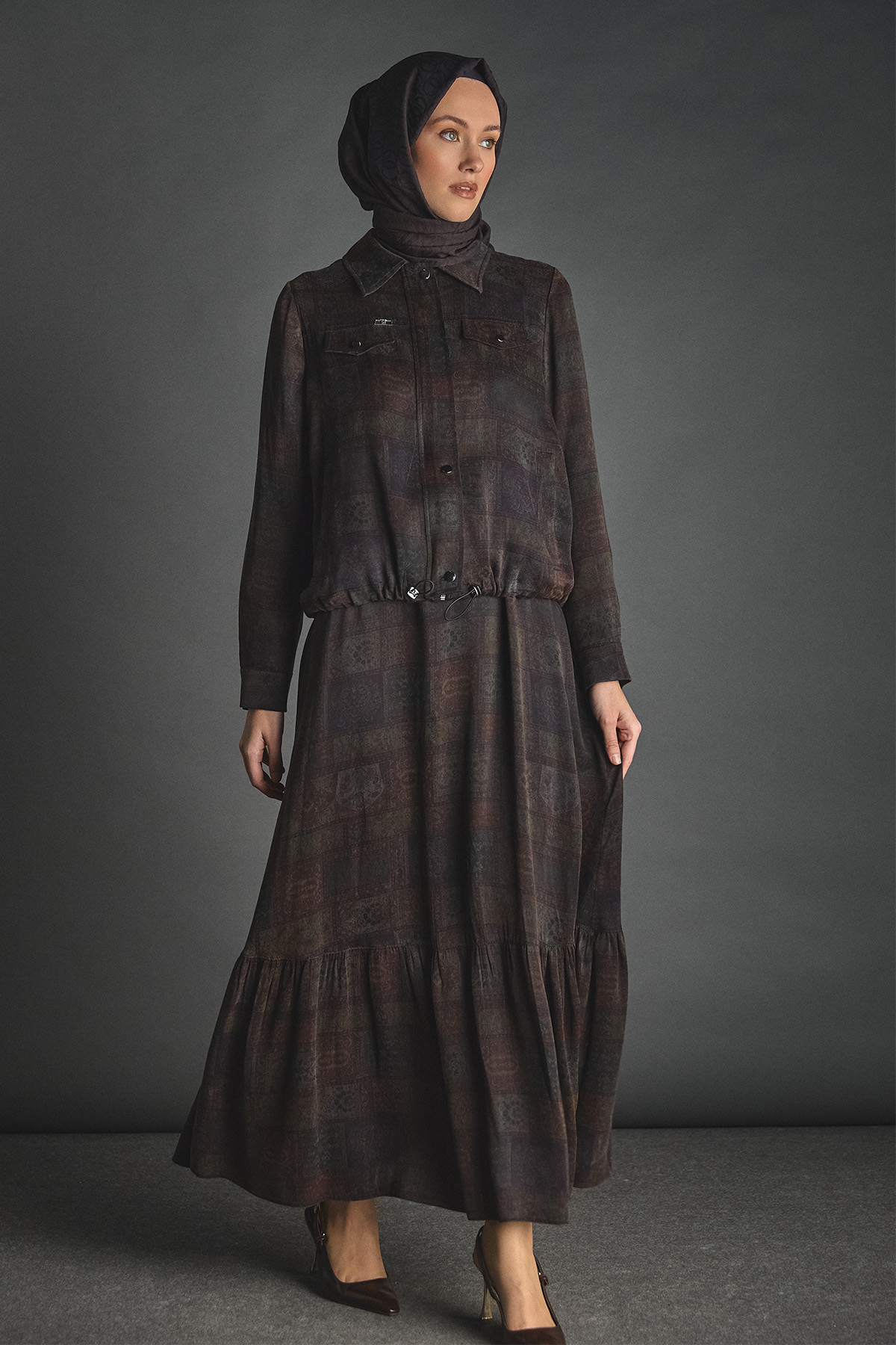 Desenli Lyocell İkili Takım