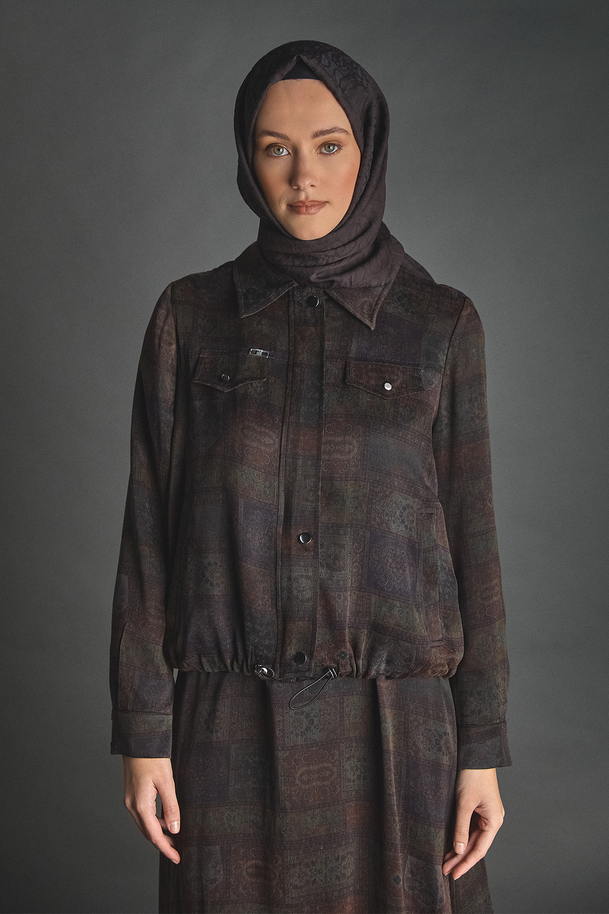 Desenli Lyocell İkili Takım