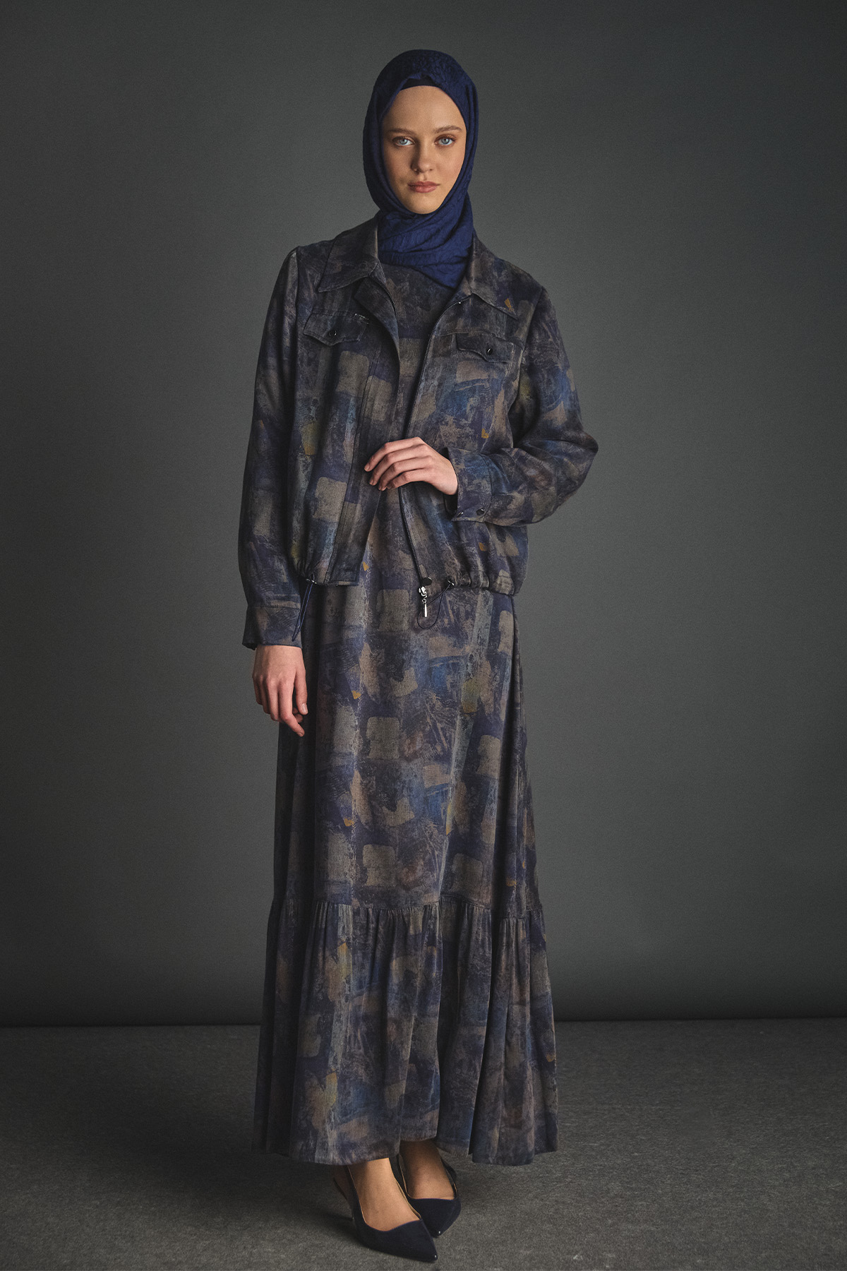 Desenli Lyocell İkili Takım