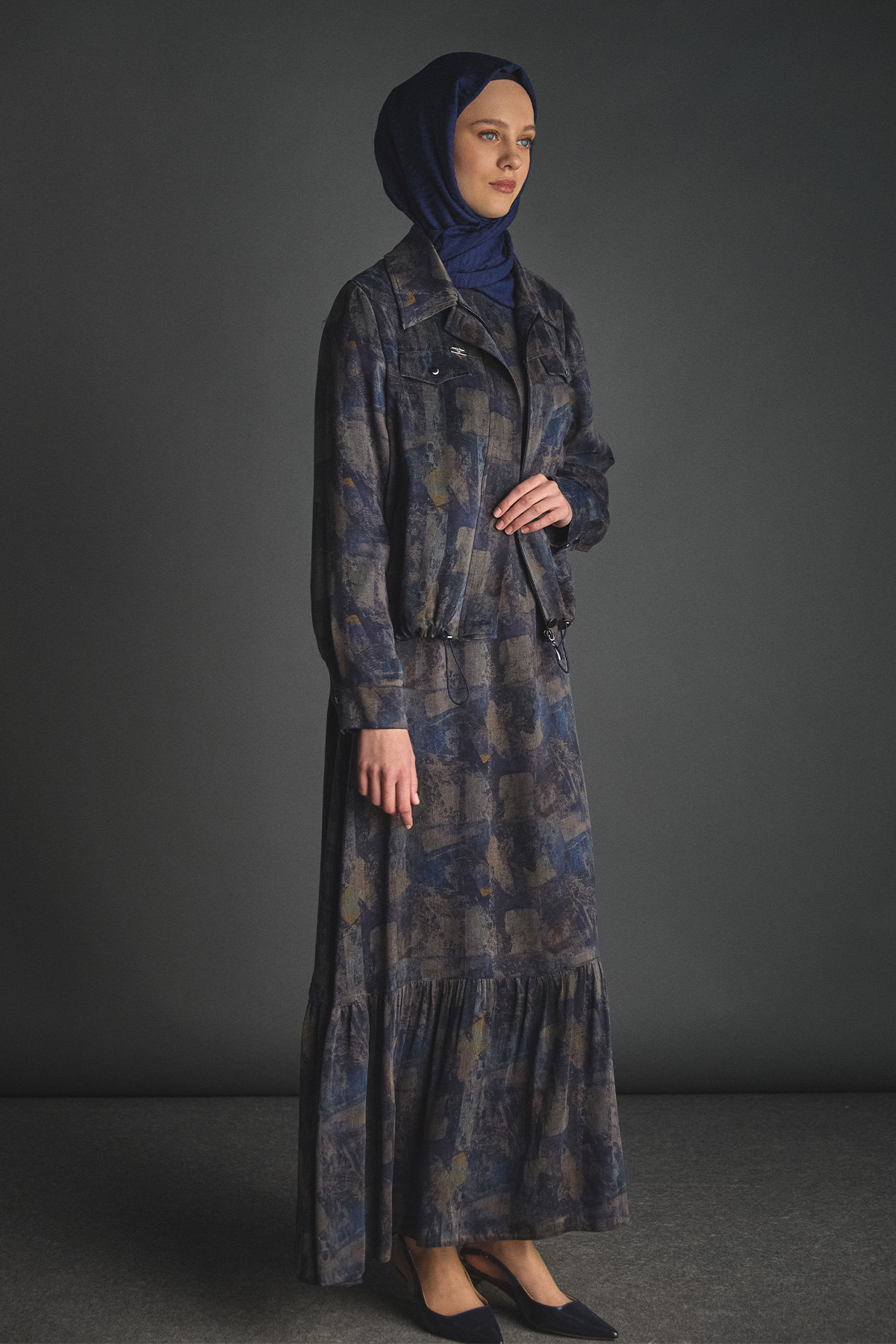 Desenli Lyocell İkili Takım