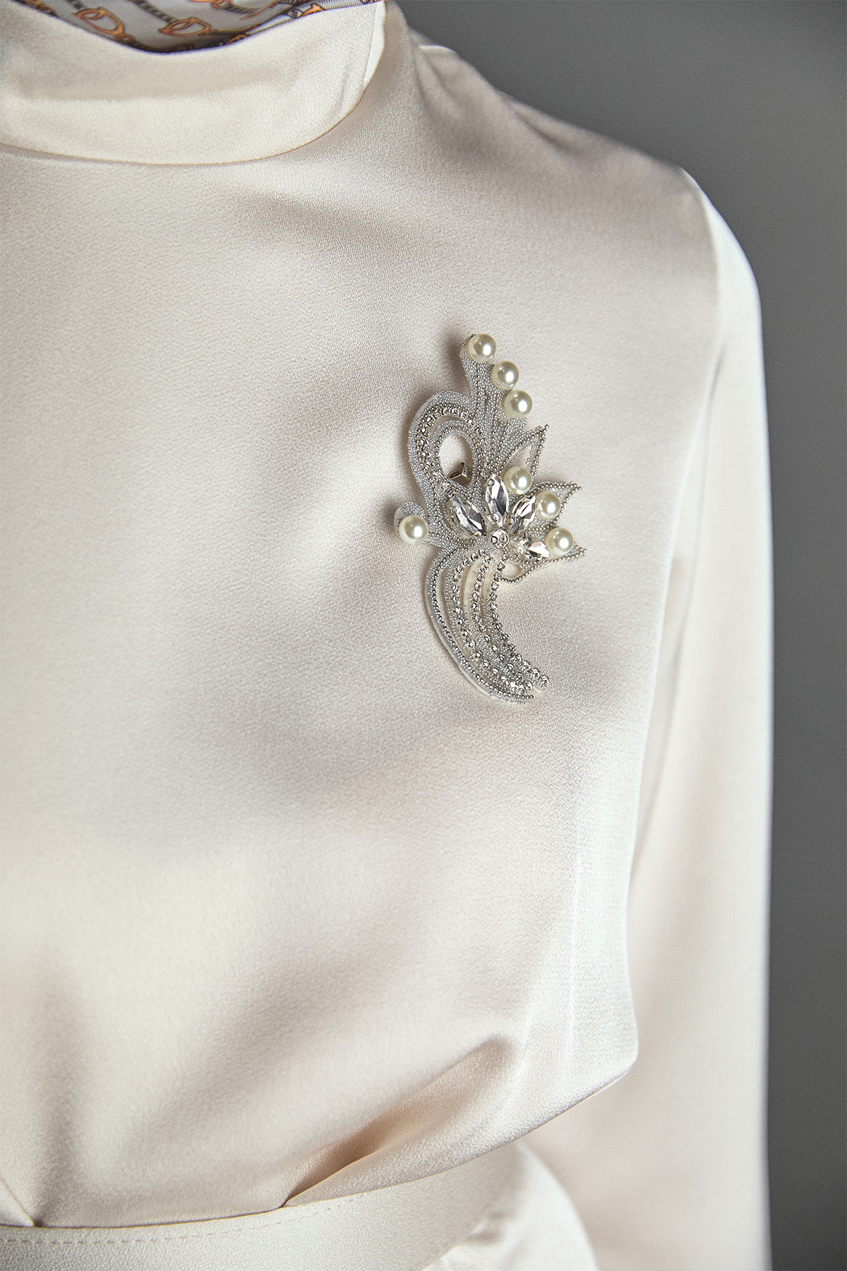 Drape Detaylı Saten Elbise