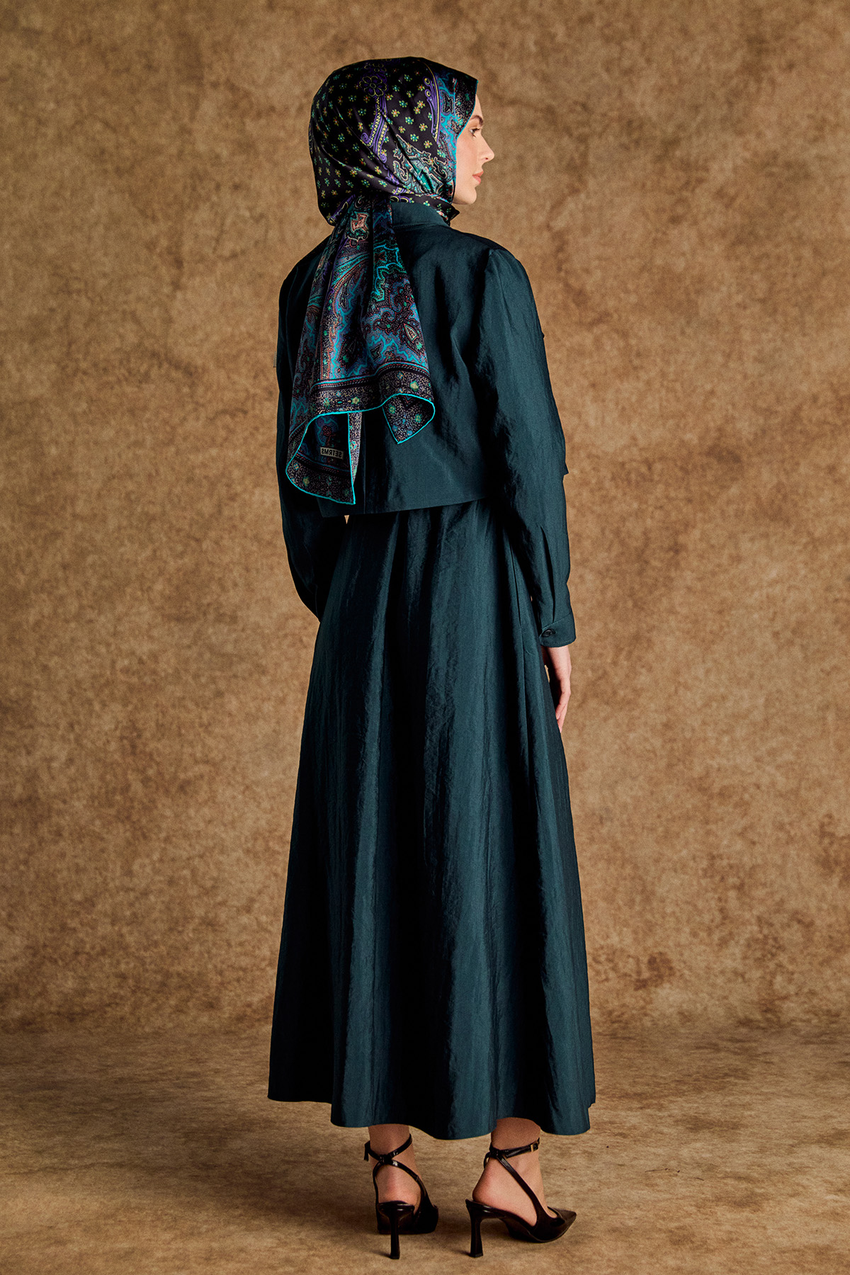 Ceketli Pilikaşe Detaylı Kuşaklı Elbise