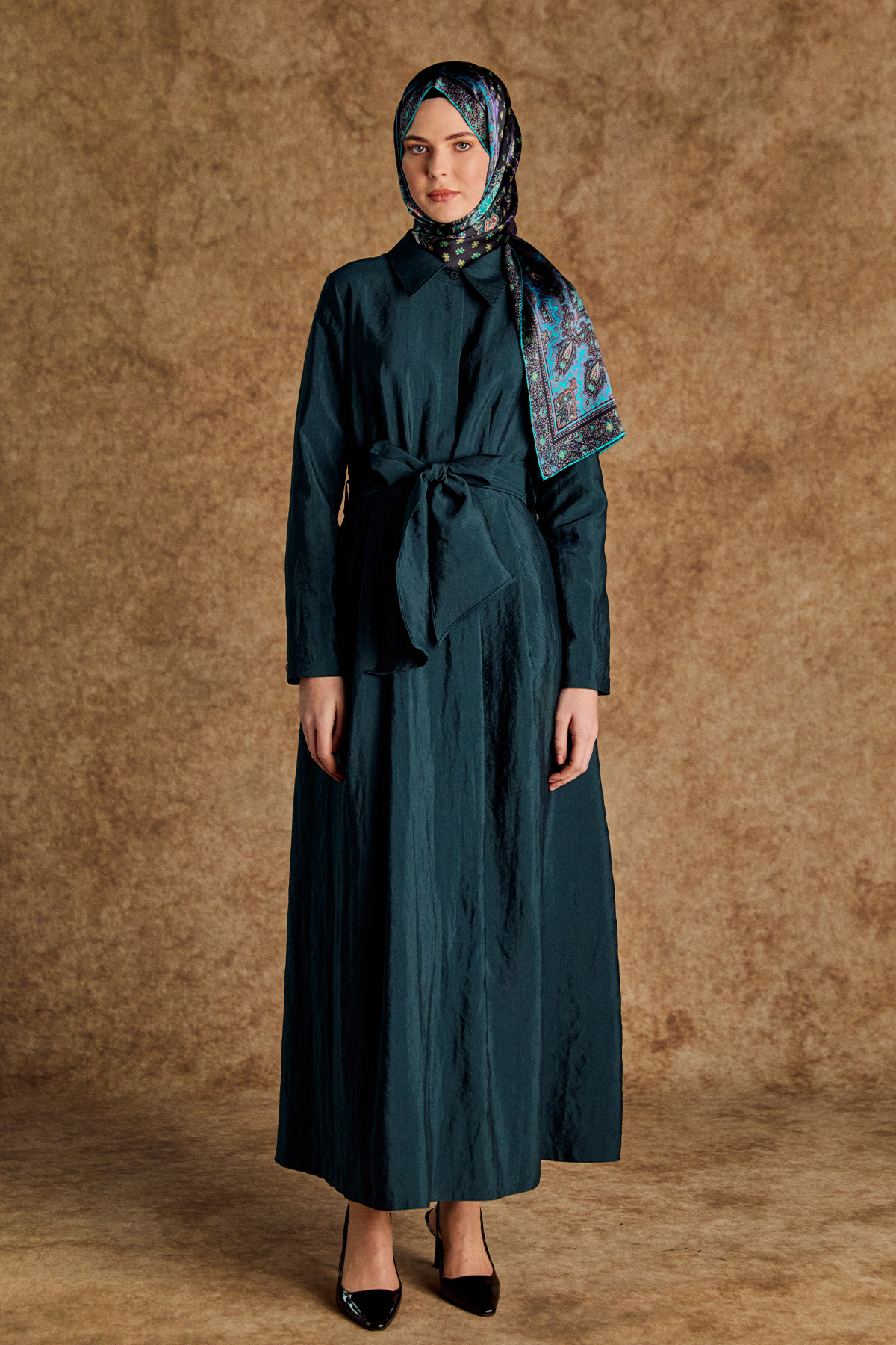 Ceketli Pilikaşe Detaylı Kuşaklı Elbise