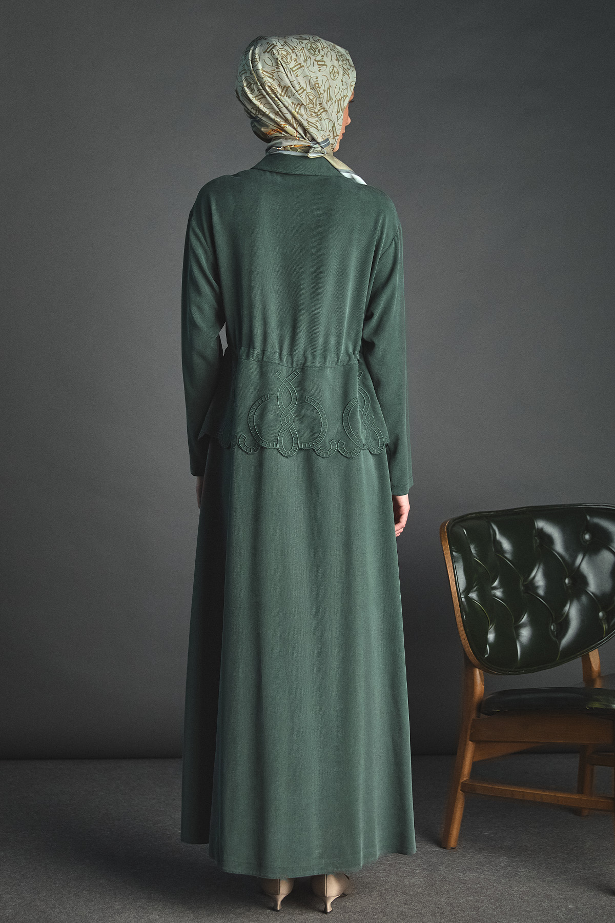 Nakışlı Lyocell Elbise