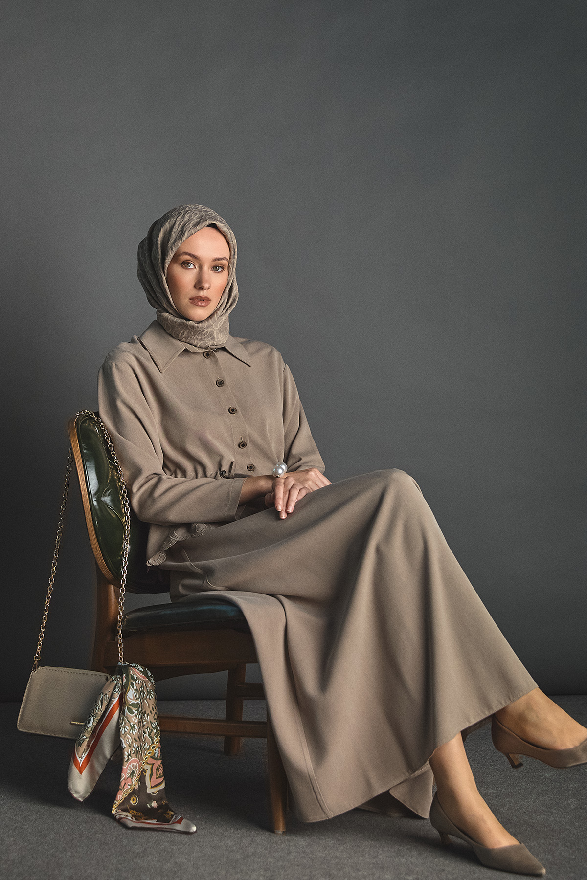 Nakışlı Lyocell Elbise