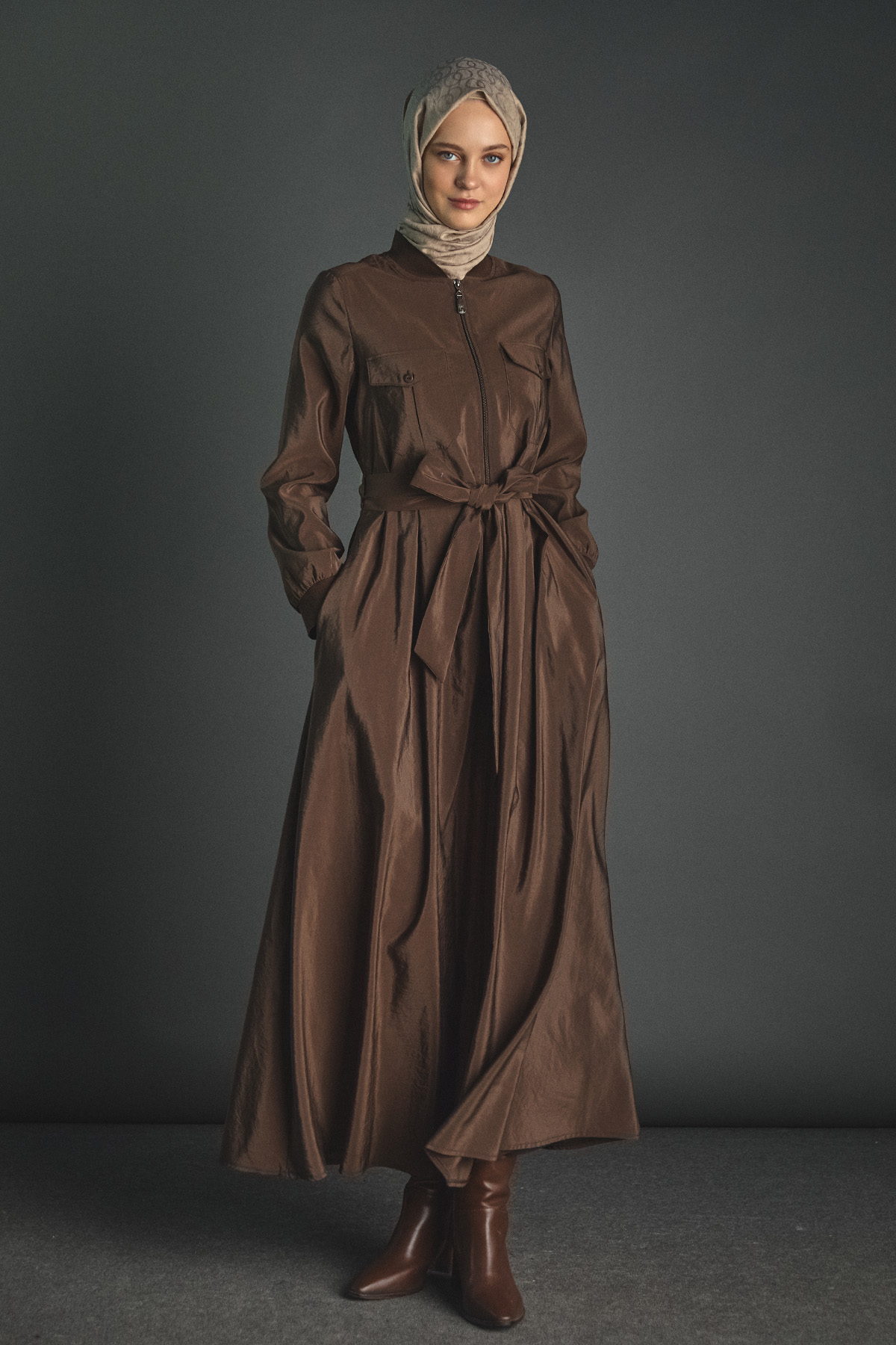 Kuşaklı Bomber Elbise