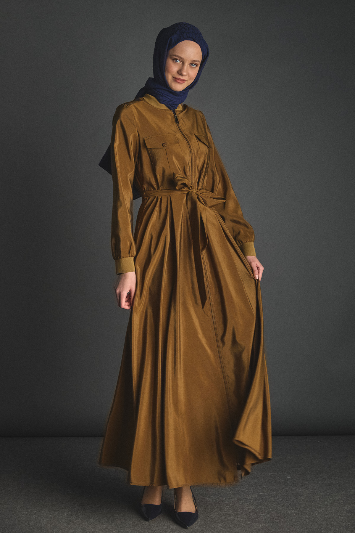 Kuşaklı Bomber Elbise