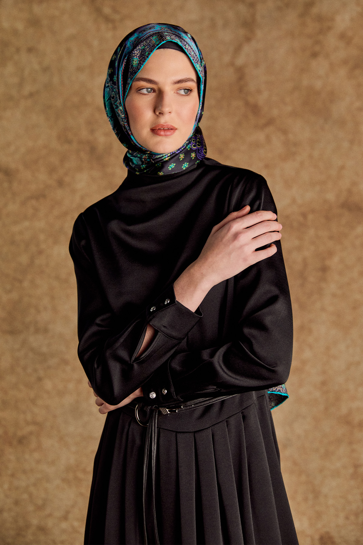 Kemerli Saten Elbise