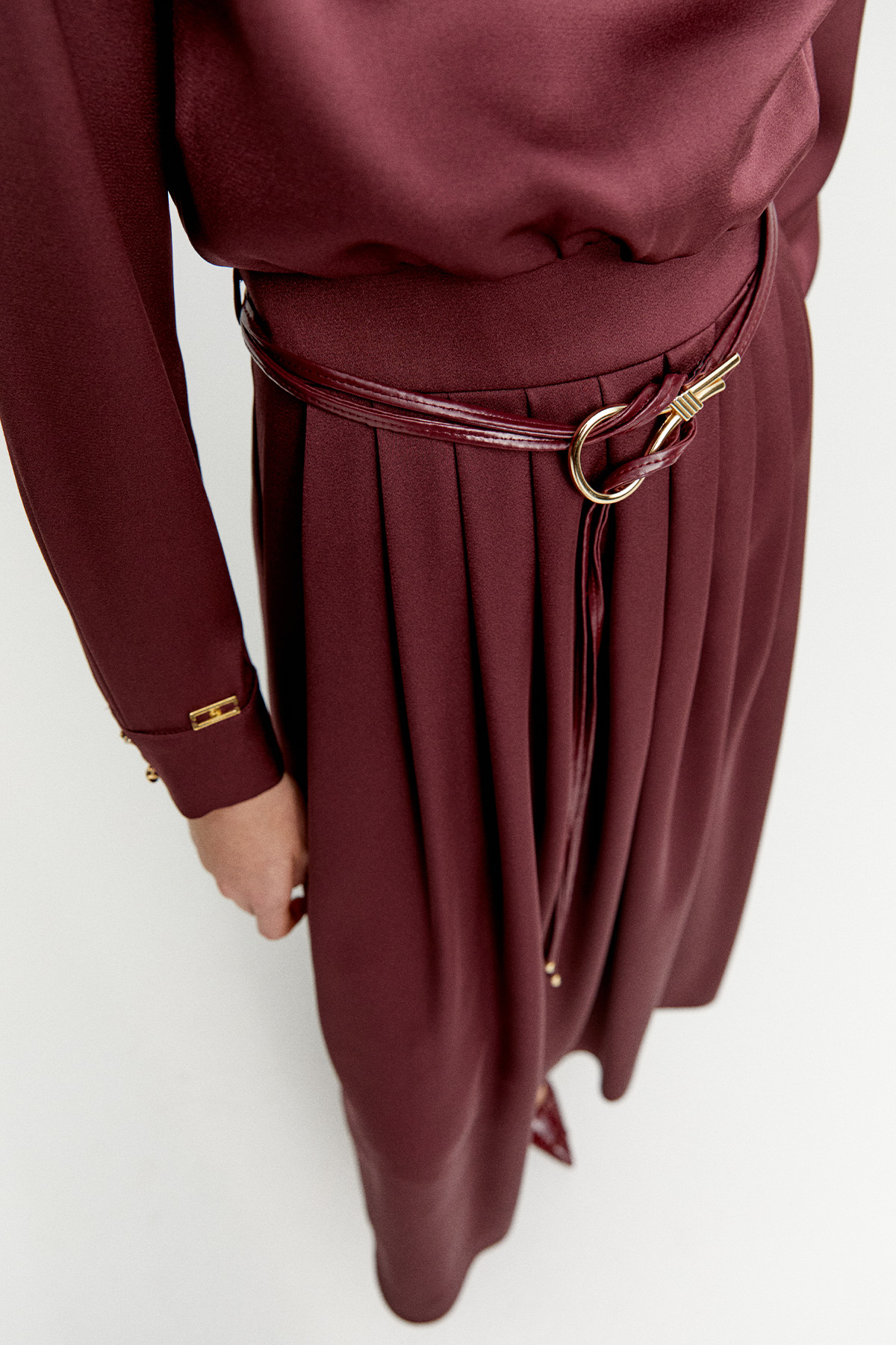 Kemerli Saten Elbise