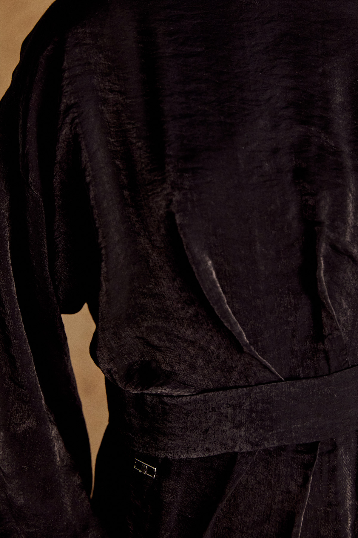 Drape Detaylı Jakarlı Elbise