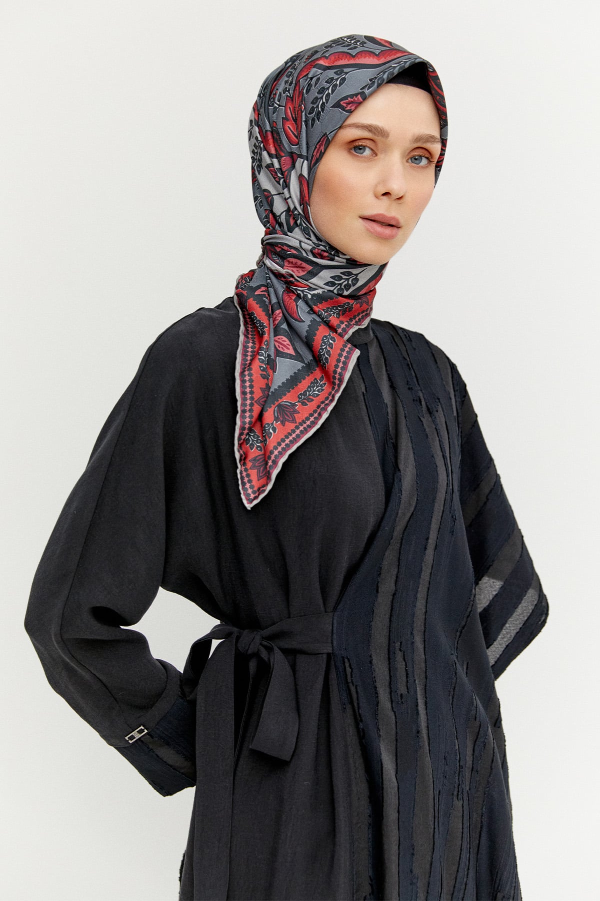 Kuşaklı Pelerin Parçalı Elbise, Tesettür Giyim