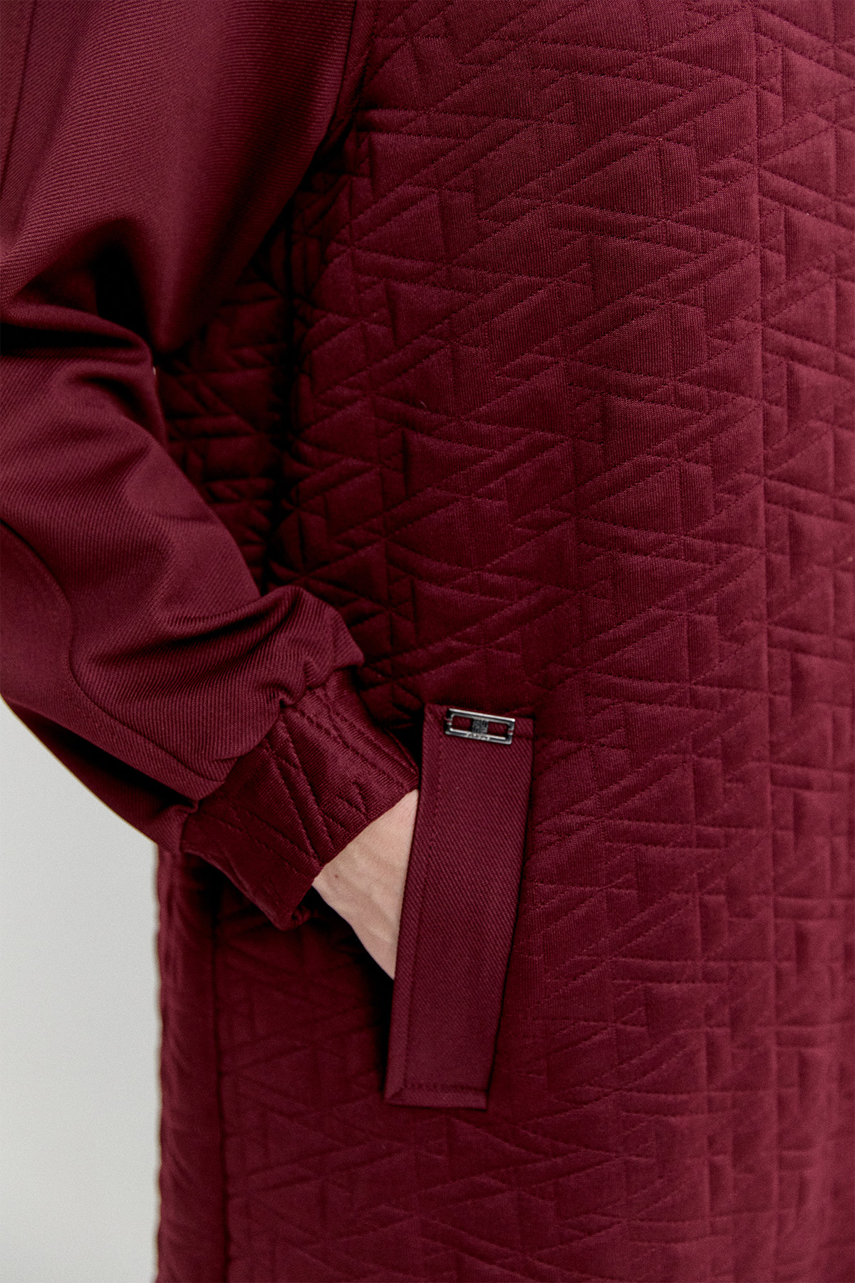 Yüksek Yakalı Dokulu Reglan Elbise, Tesettür Giyim