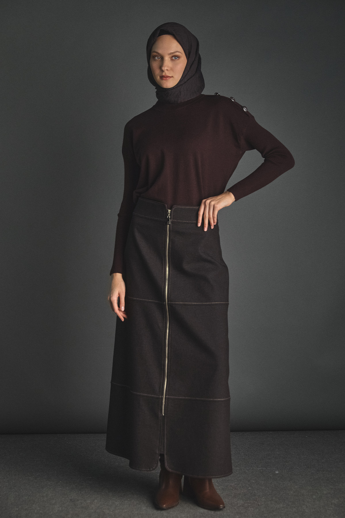 Süs Fermuarlı Etek