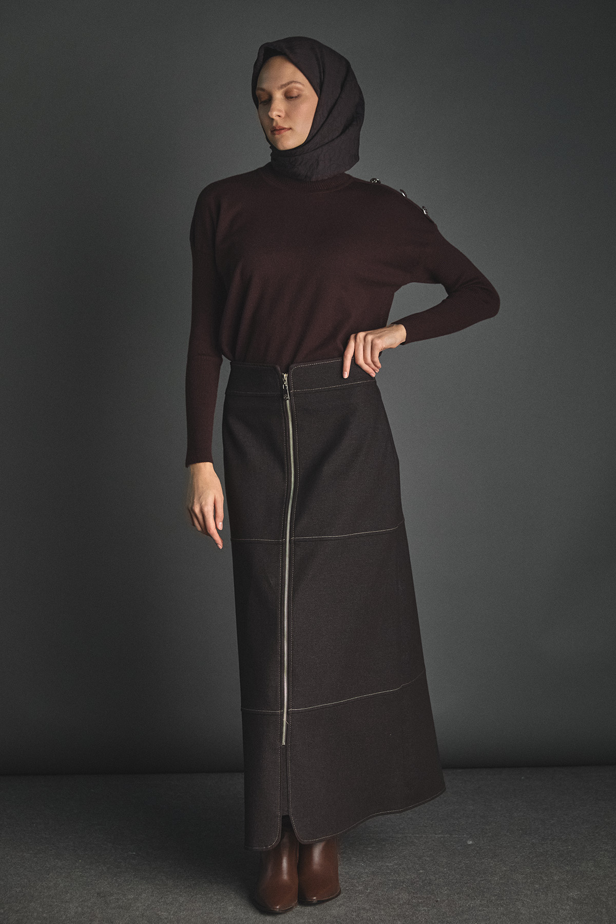 Süs Fermuarlı Etek