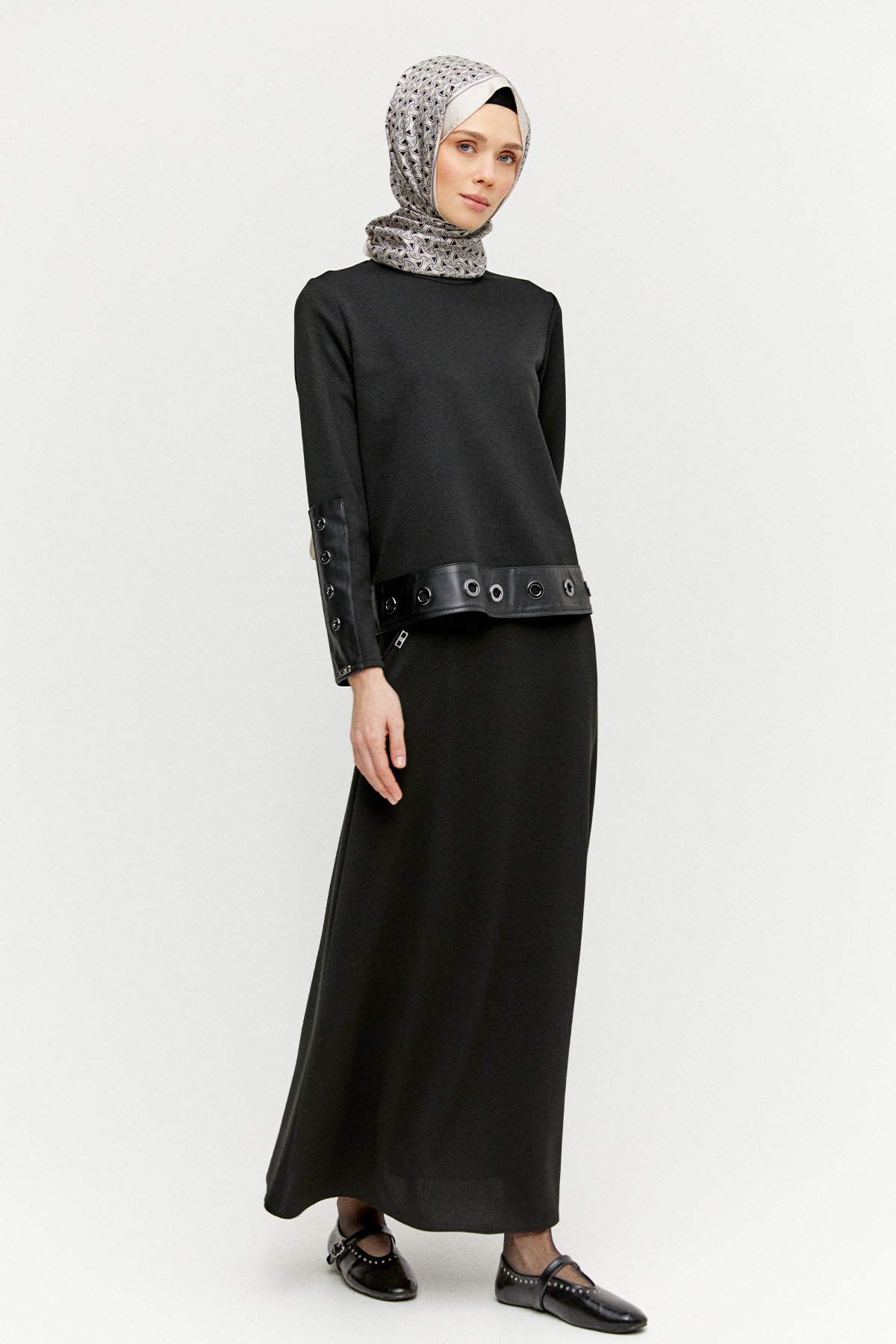 Çift Cepli Örme Etek, Tesettür Giyim