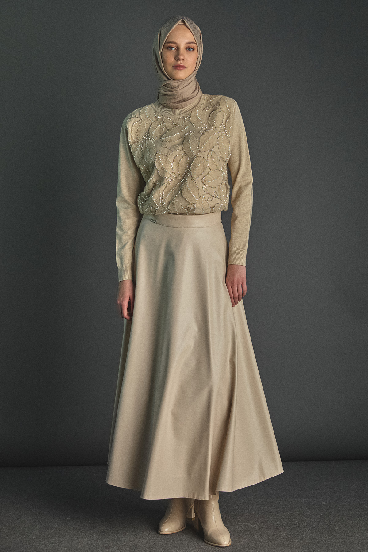 Suni Deri Kloş Etek