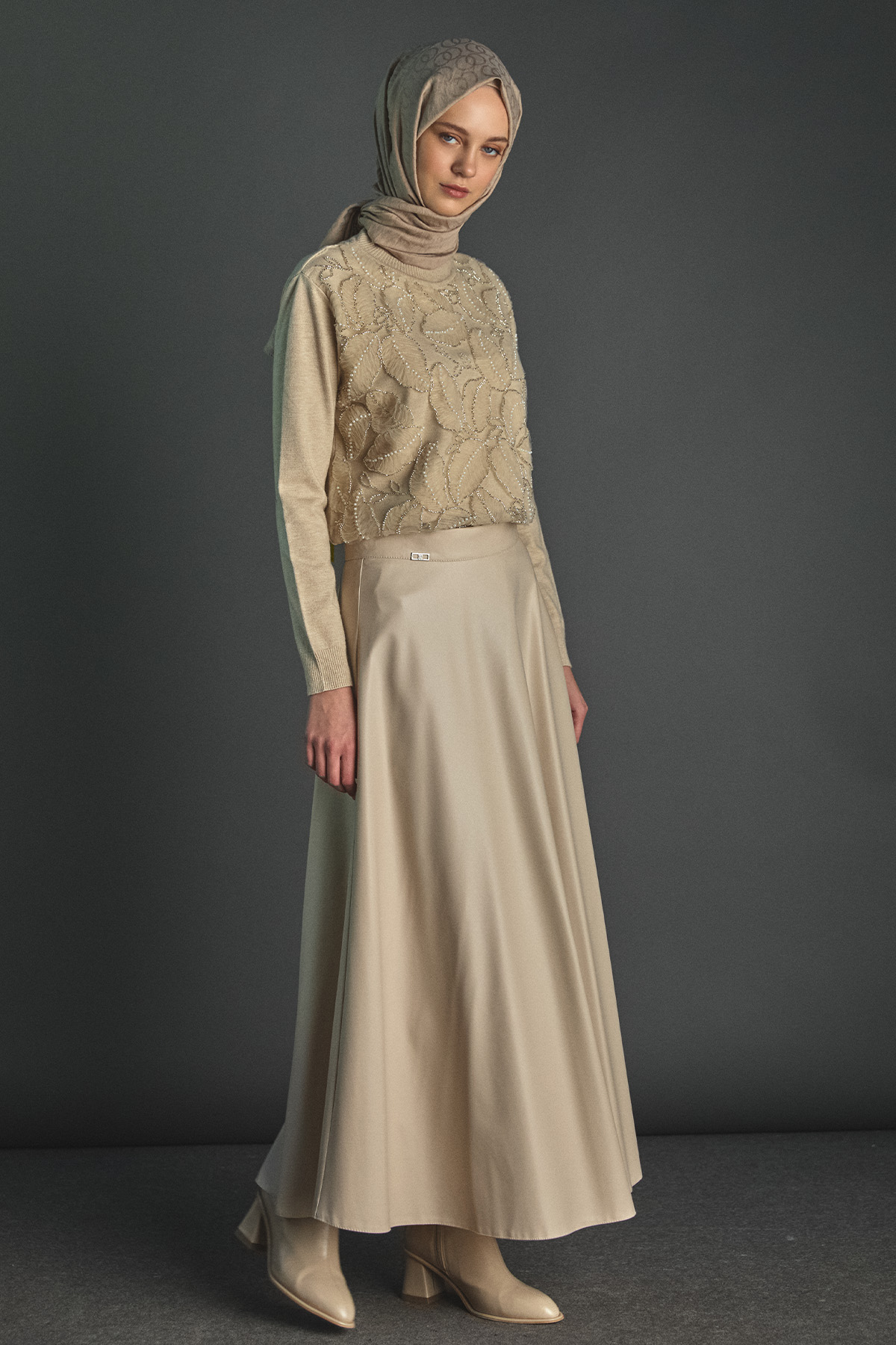 Suni Deri Kloş Etek