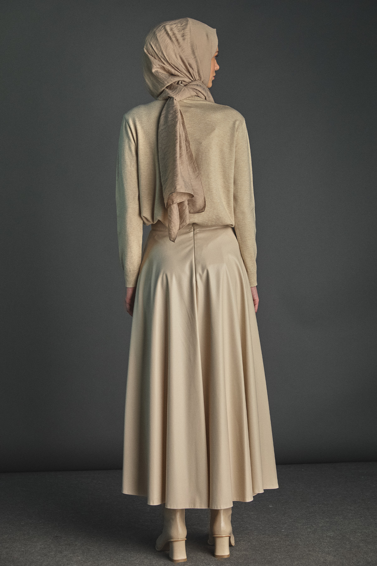 Suni Deri Kloş Etek