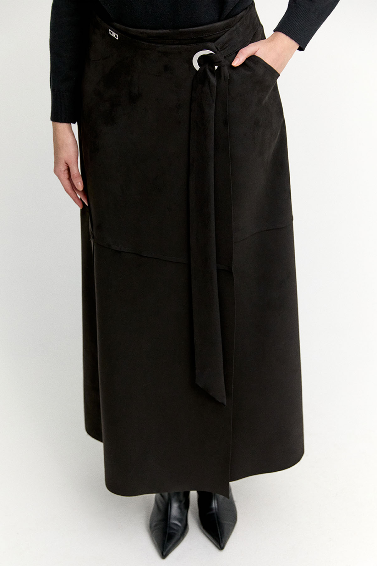 Süet Görünümlü Anvelop Etek, Tesettür Giyim