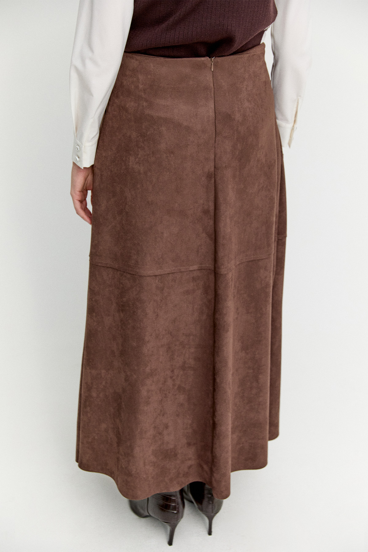 Süet Görünümlü Anvelop Etek, Tesettür Giyim