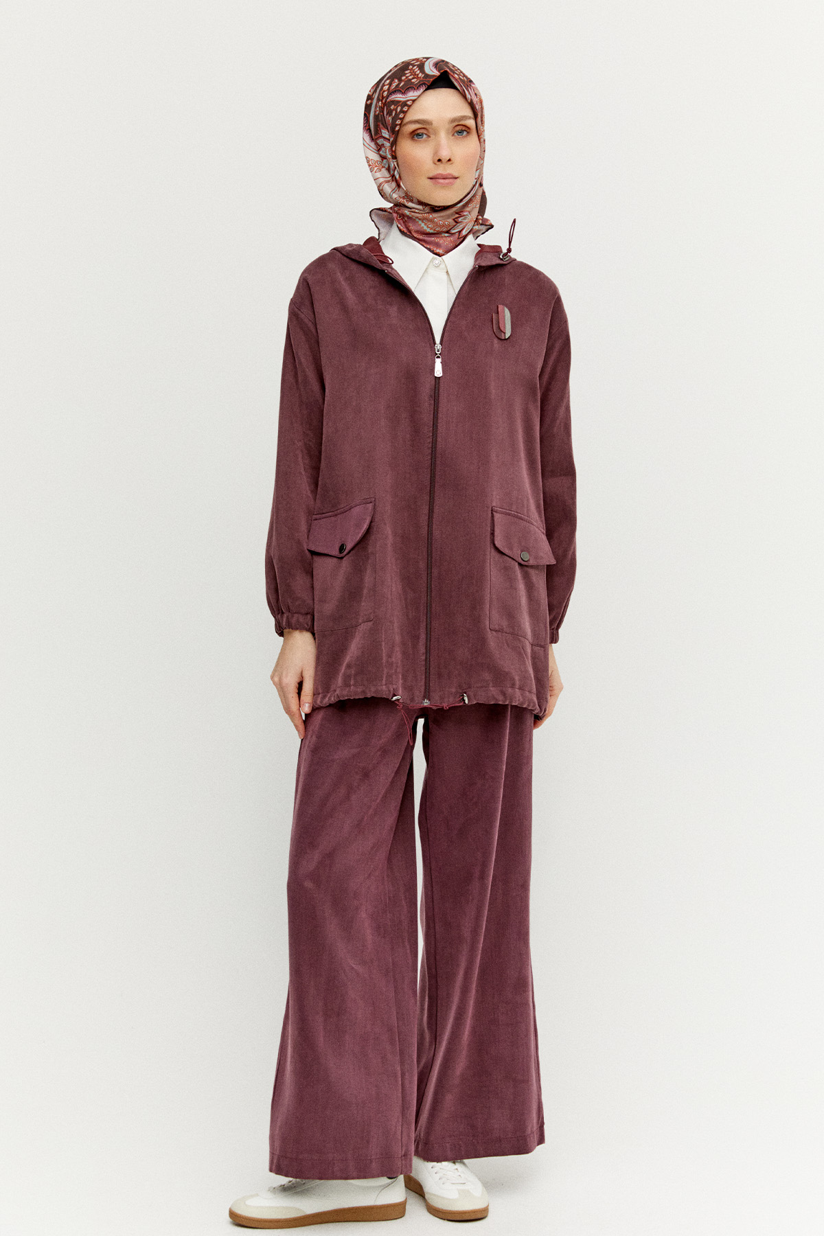 Ekose Evaze Midi Etek, Tesettür Giyim